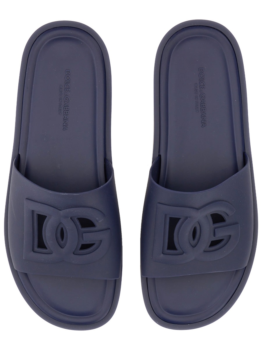 Shop Dolce & Gabbana Sandal With Logo In Blue