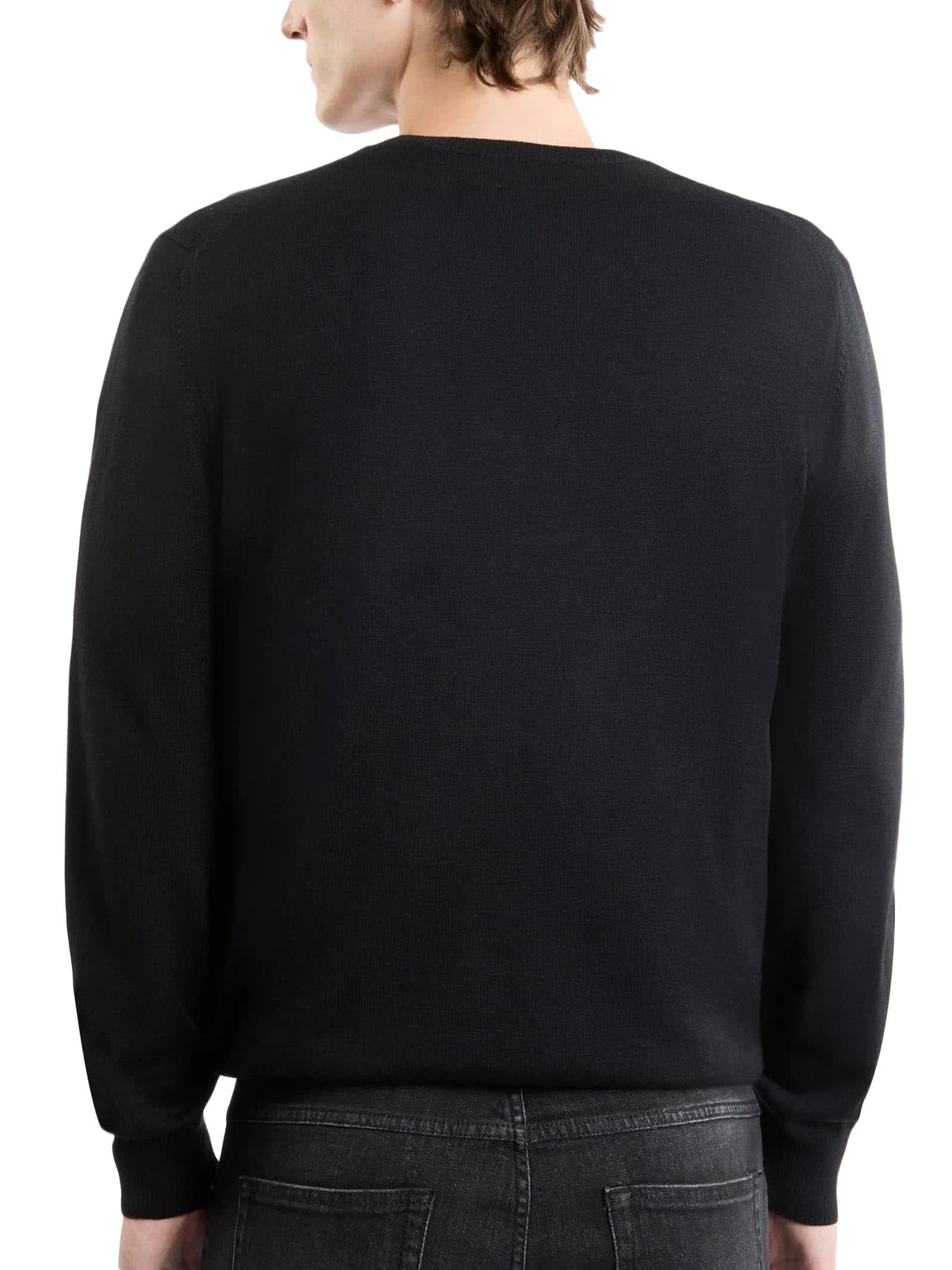 Fay Jumper In Merinos Wool Knit In Nero