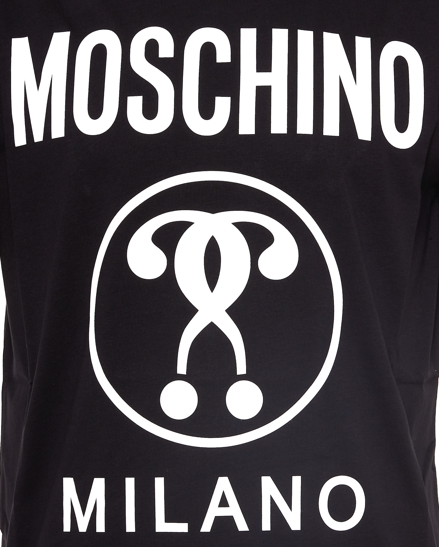 Shop Moschino Double Question Mark Logo T-shirt In Black