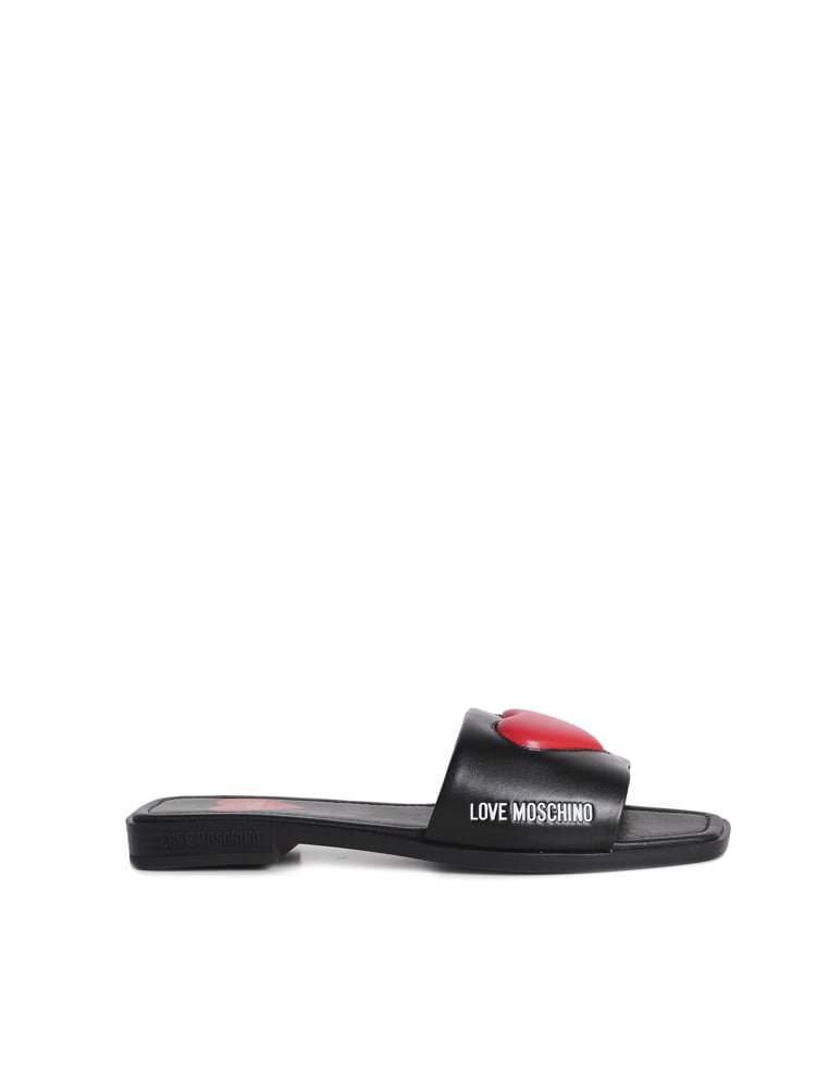 Love Moschino Heeled Slippers And Heart Logo