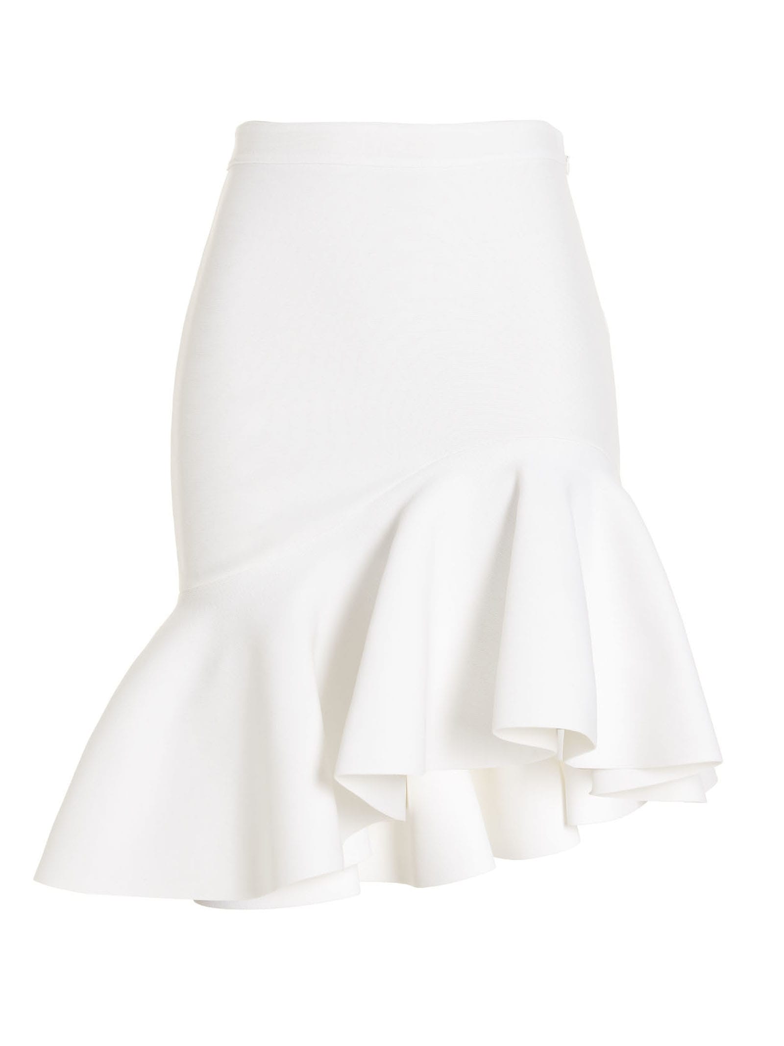 Shop Alexander Mcqueen Ruffle Skirt In White