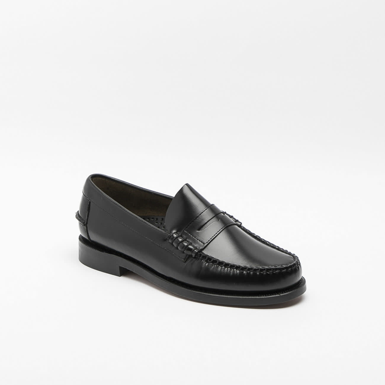 Sebago Classic Dan Black Brushed Leather Penny Loafer