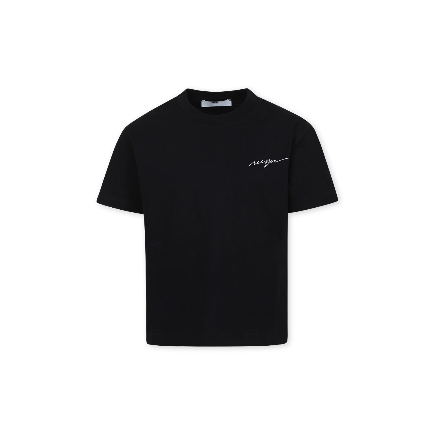 Msgm Black T-shirt For Boy With Logo In Black