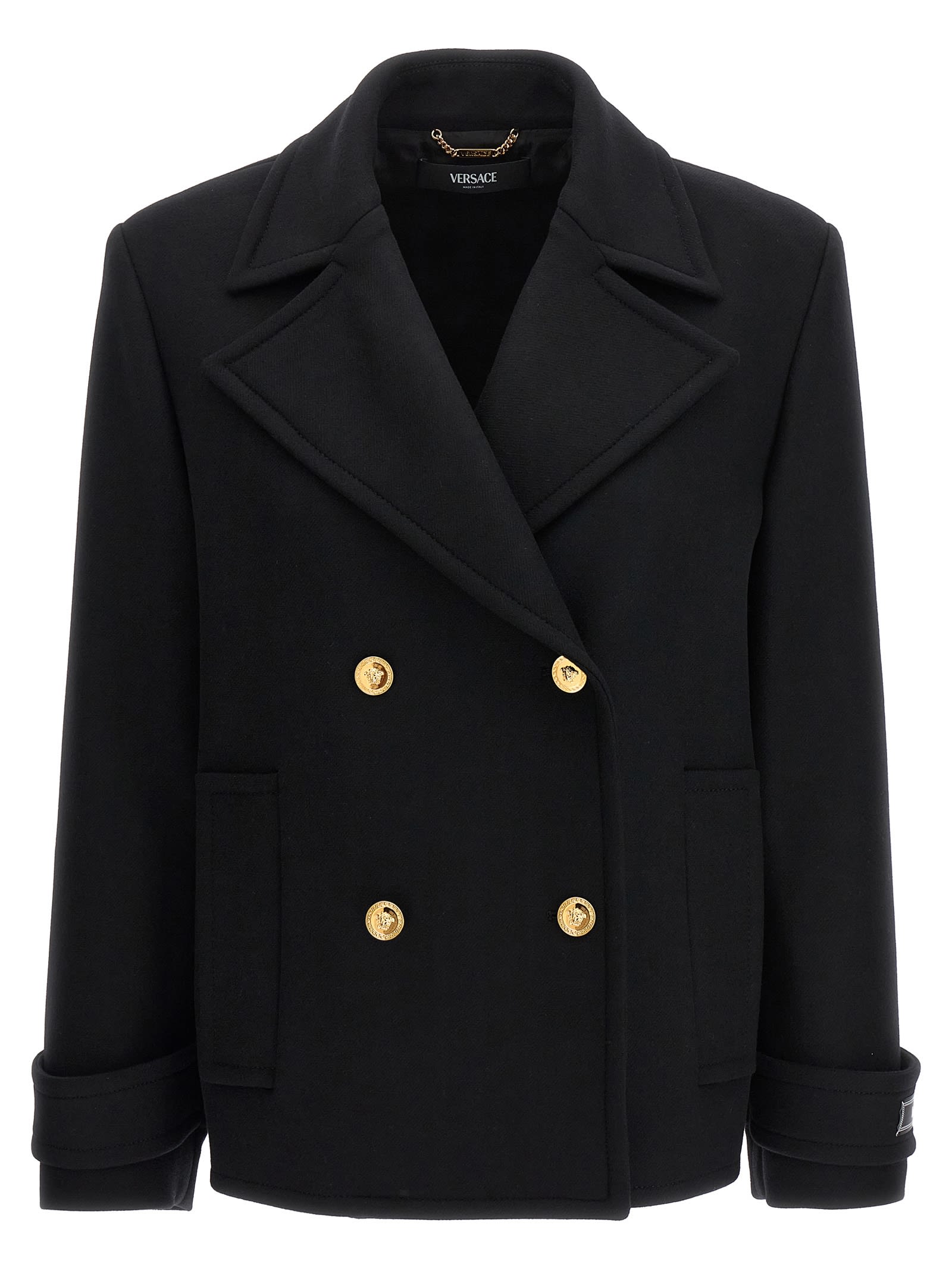 Versace Double-breasted Wool Coat