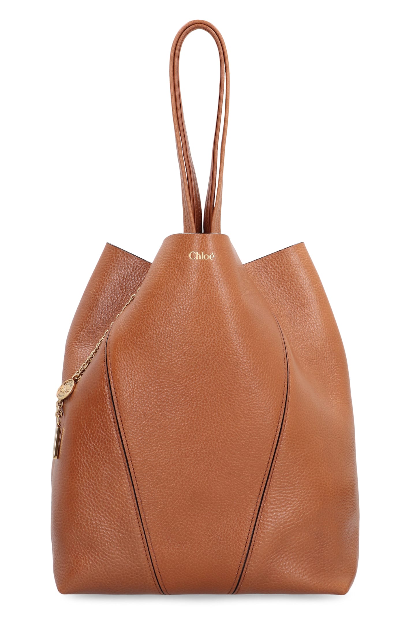 Chloé Tote Bag Spin In Leather In Brown
