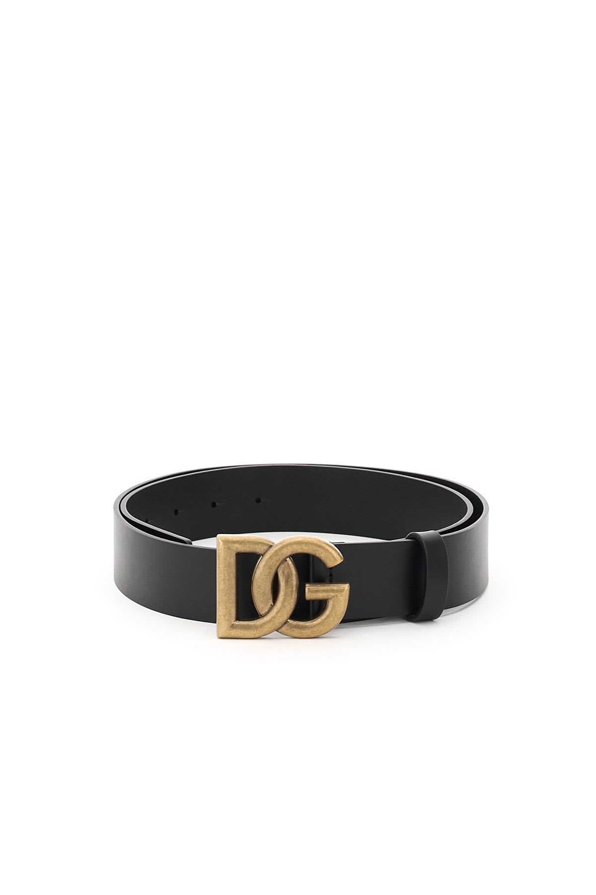 Dolce & Gabbana Lux Leather Belt With Crossed Dg Logo
