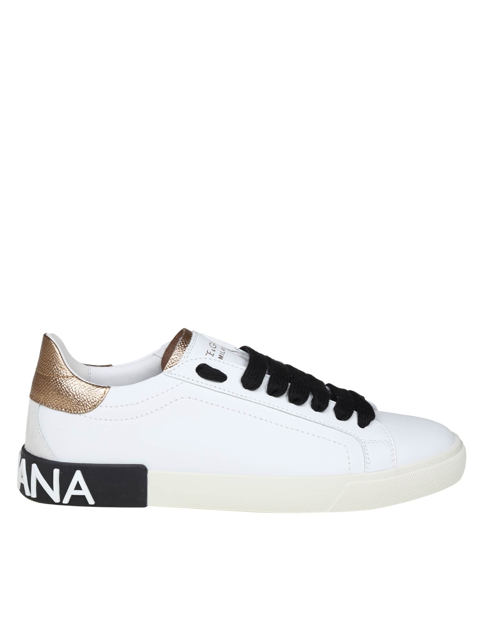 DOLCE & GABBANA LOW SNEAKERS IN WHITE CALFSKIN