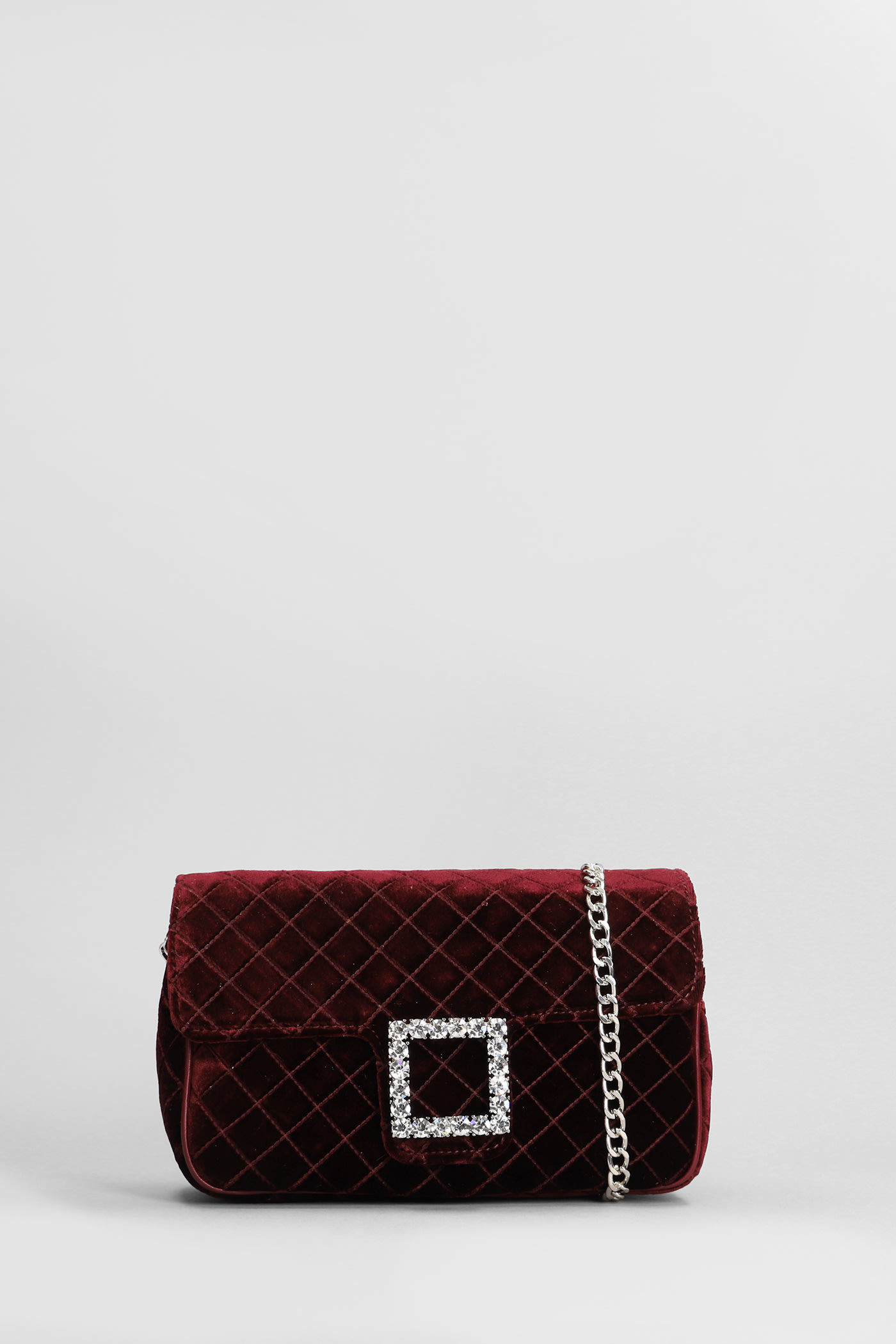 Lunette Shoulder Bag In Bordeaux Velvet