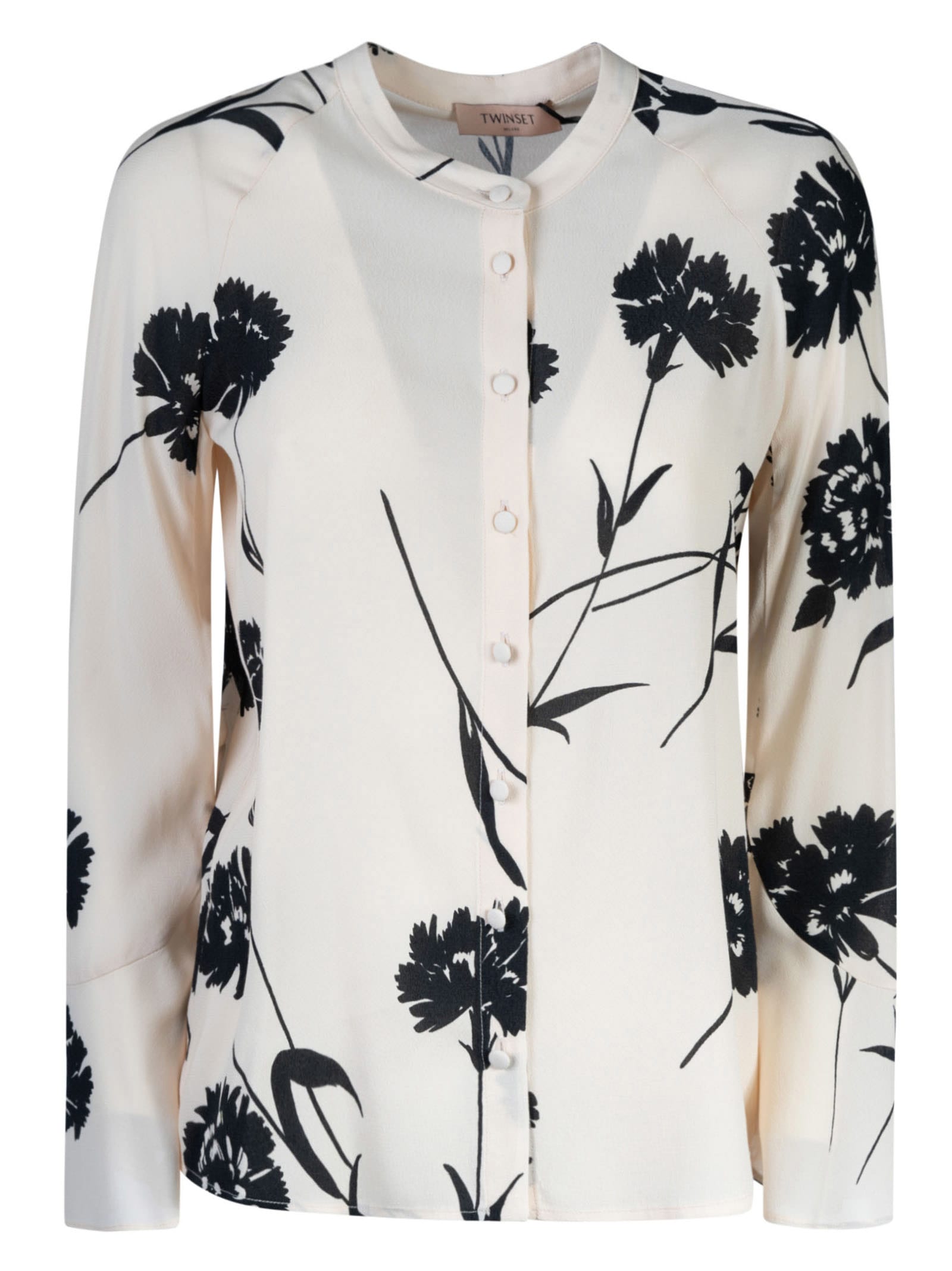 Shop Twinset Floral Print Blouse In White