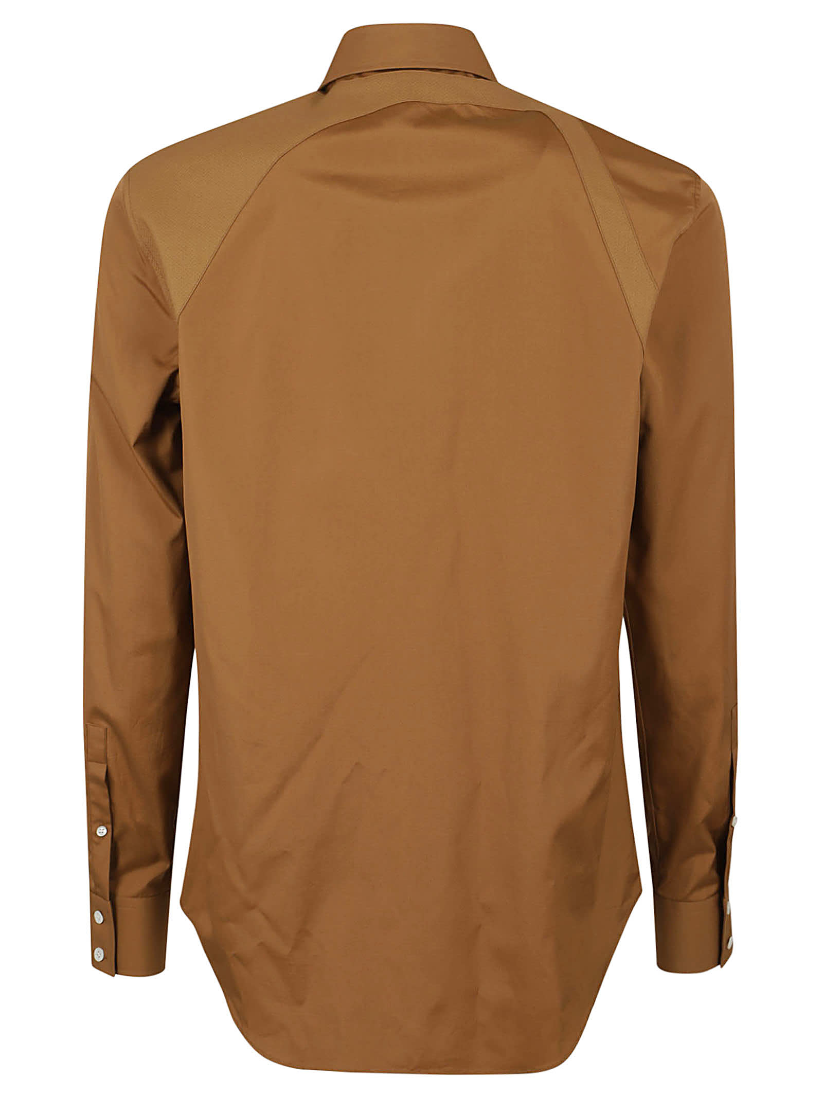 Shop Alexander Mcqueen Cntstd Hrnss Shirt In Rich Camel