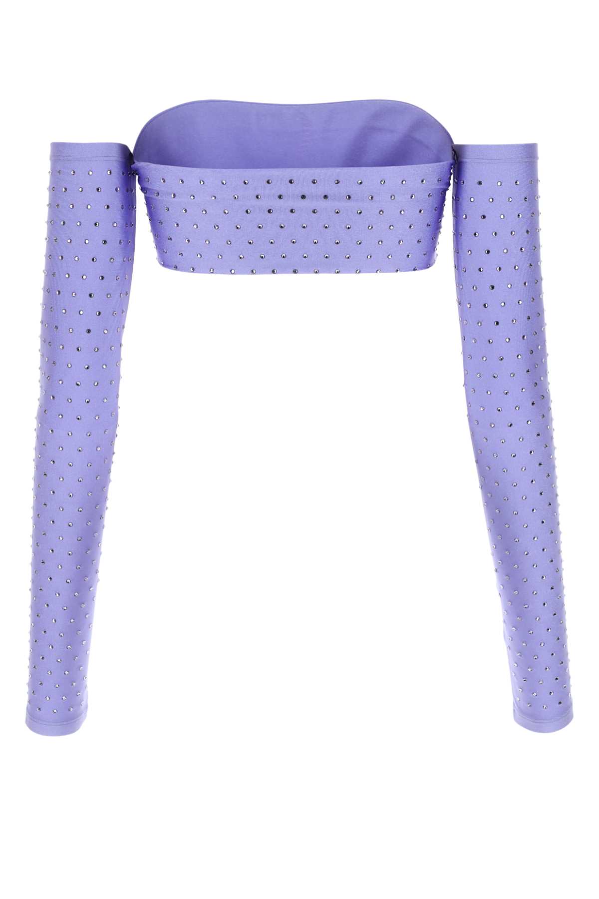 The Andamane Lexi Shiny Crop Top In Liliac