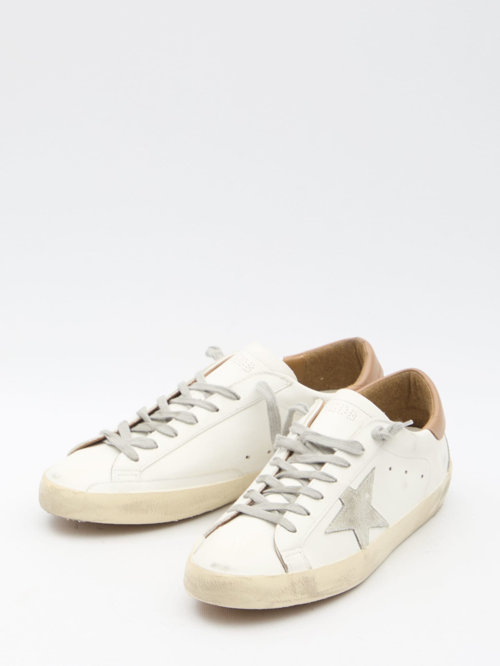 Shop Golden Goose Super-star Sneakers In Bianco