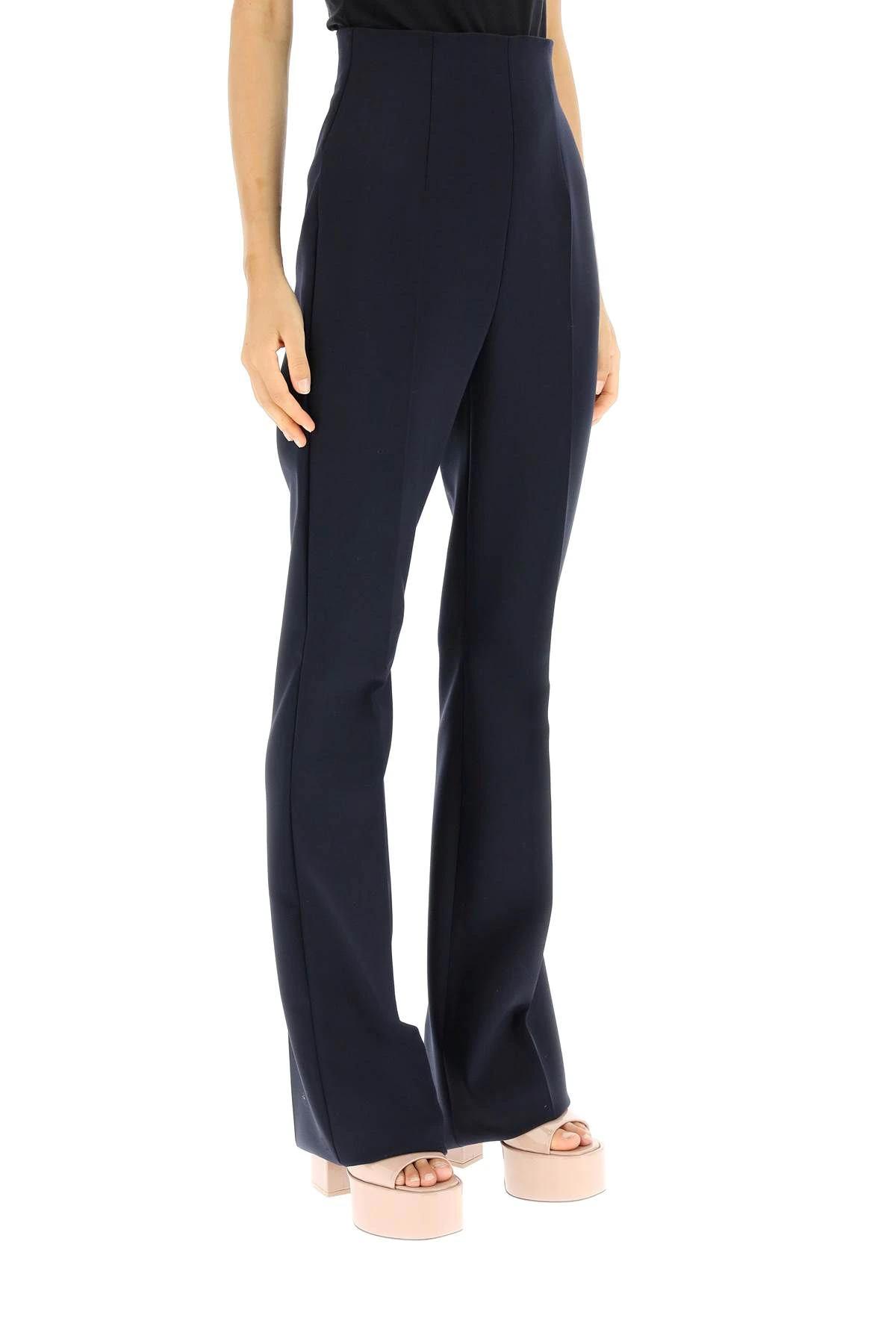 Shop Sportmax Elleni Stretch Wool Trousers In Black