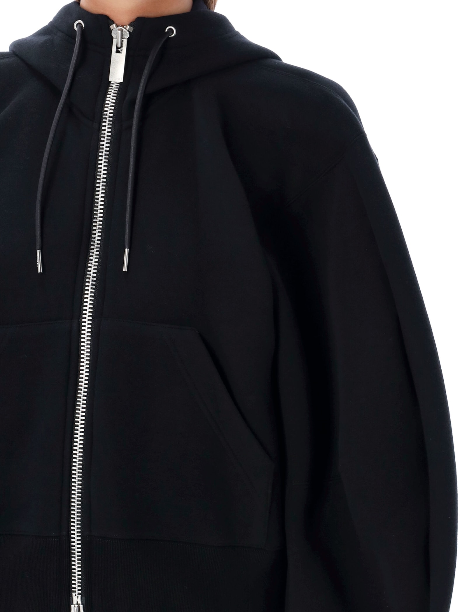 Shop Sacai Hoodie Sponge Fleece In Black