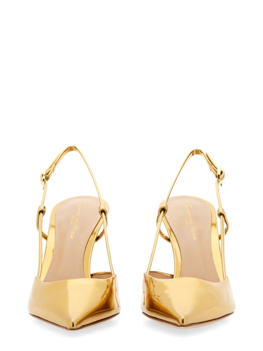 Gianvito Rossi Jaipur Metallic Leather Slingback Pumps In Gold