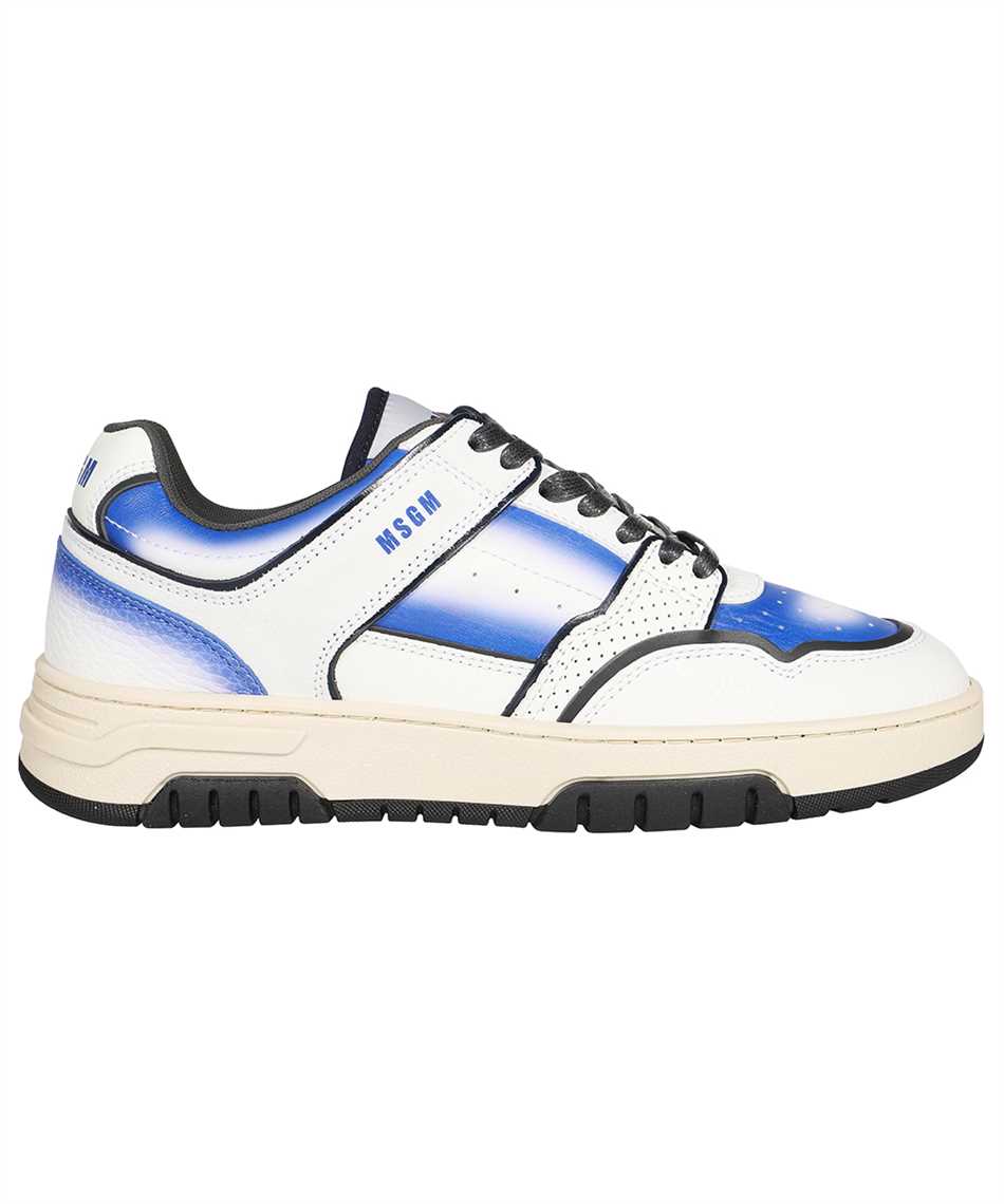 Msgm Man Sneakers Bright Blue Size 7 Leather In Blue