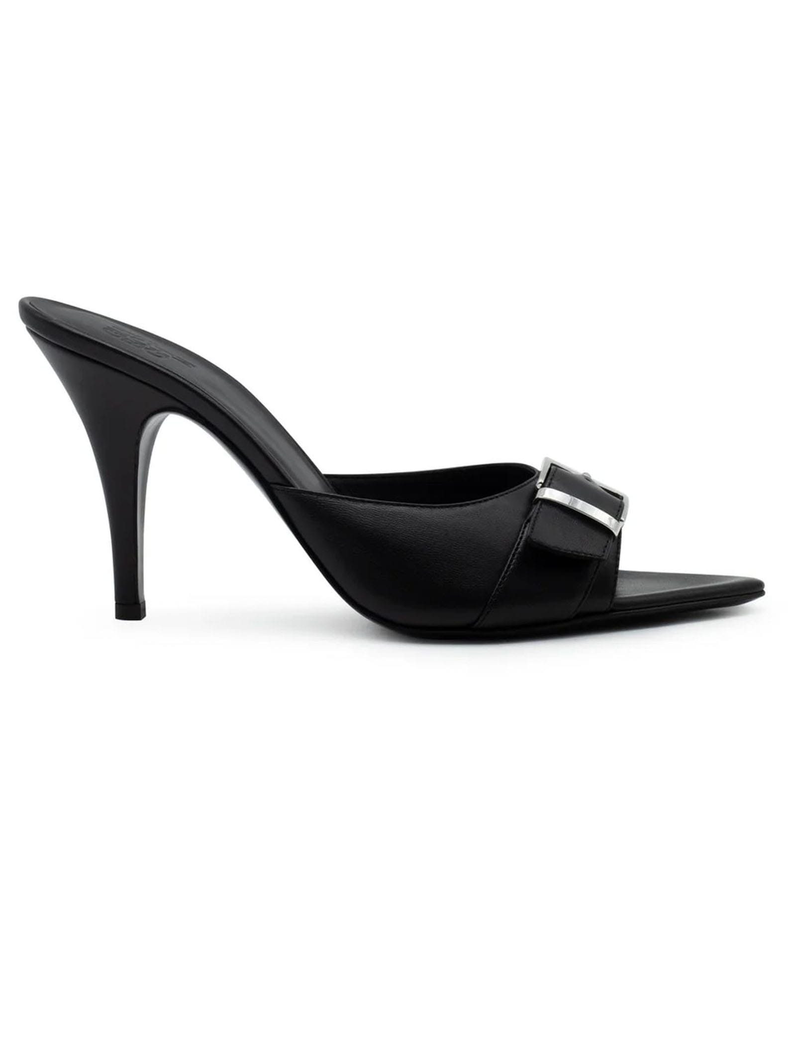 Shop Gia Borghini Black Nappa Leather Dorothy Mules