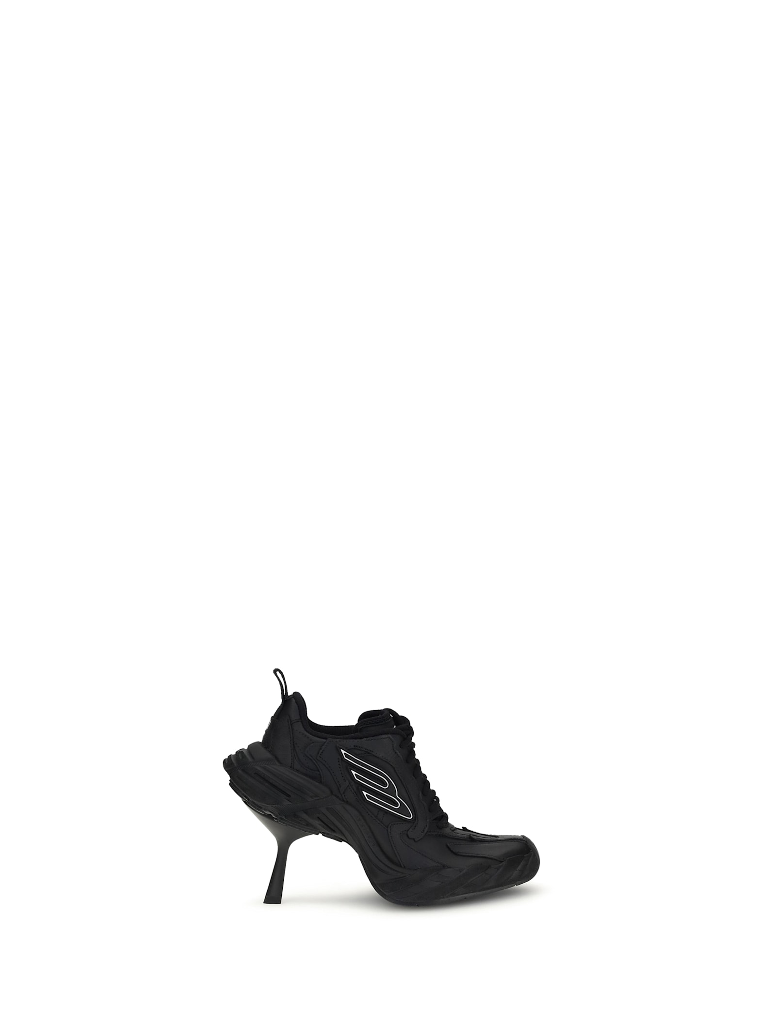 Balenciaga Monday Heels In Cowskin And Polyester In Black