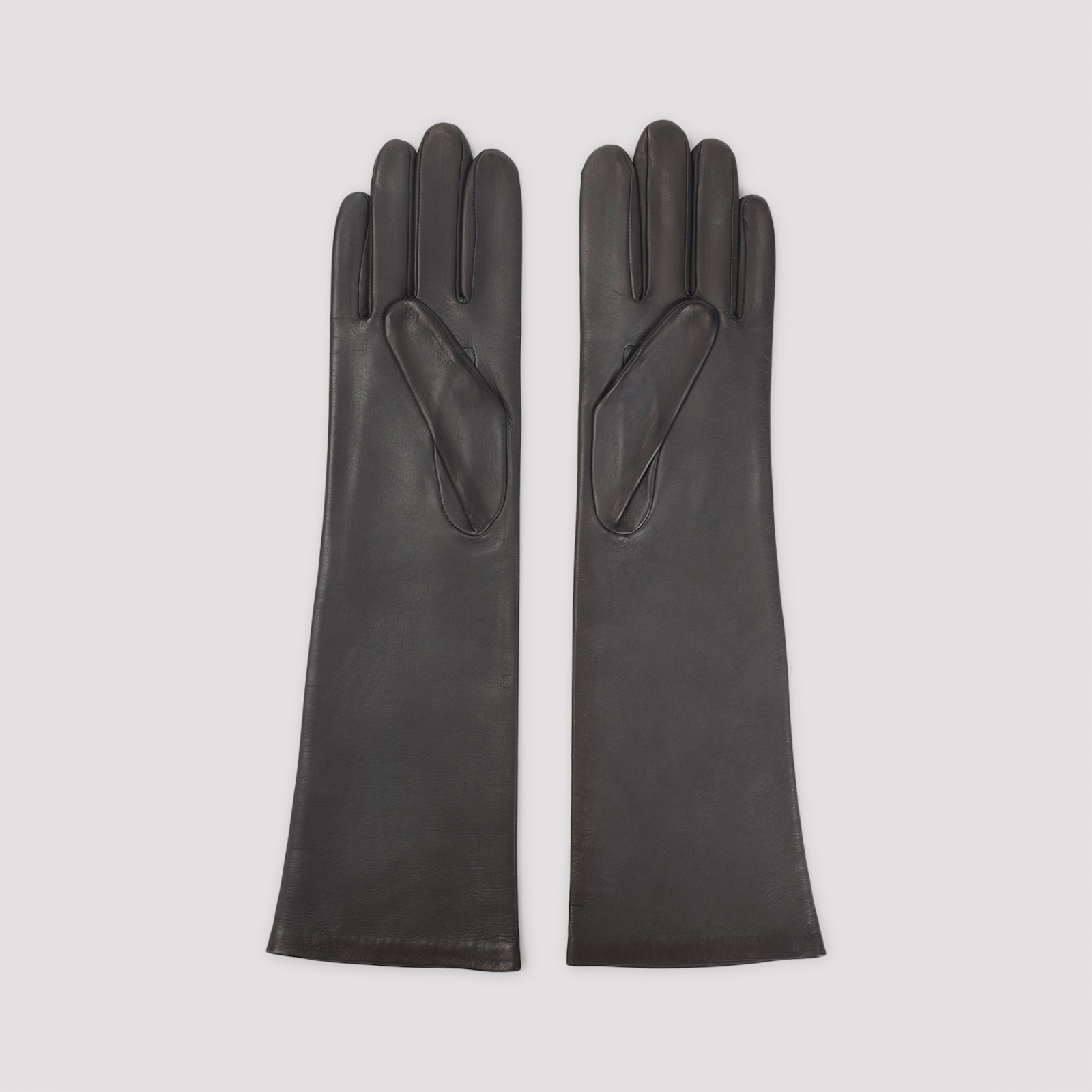 Mm6 Maison Margiela Grey Ovine Leather Gloves In Gray