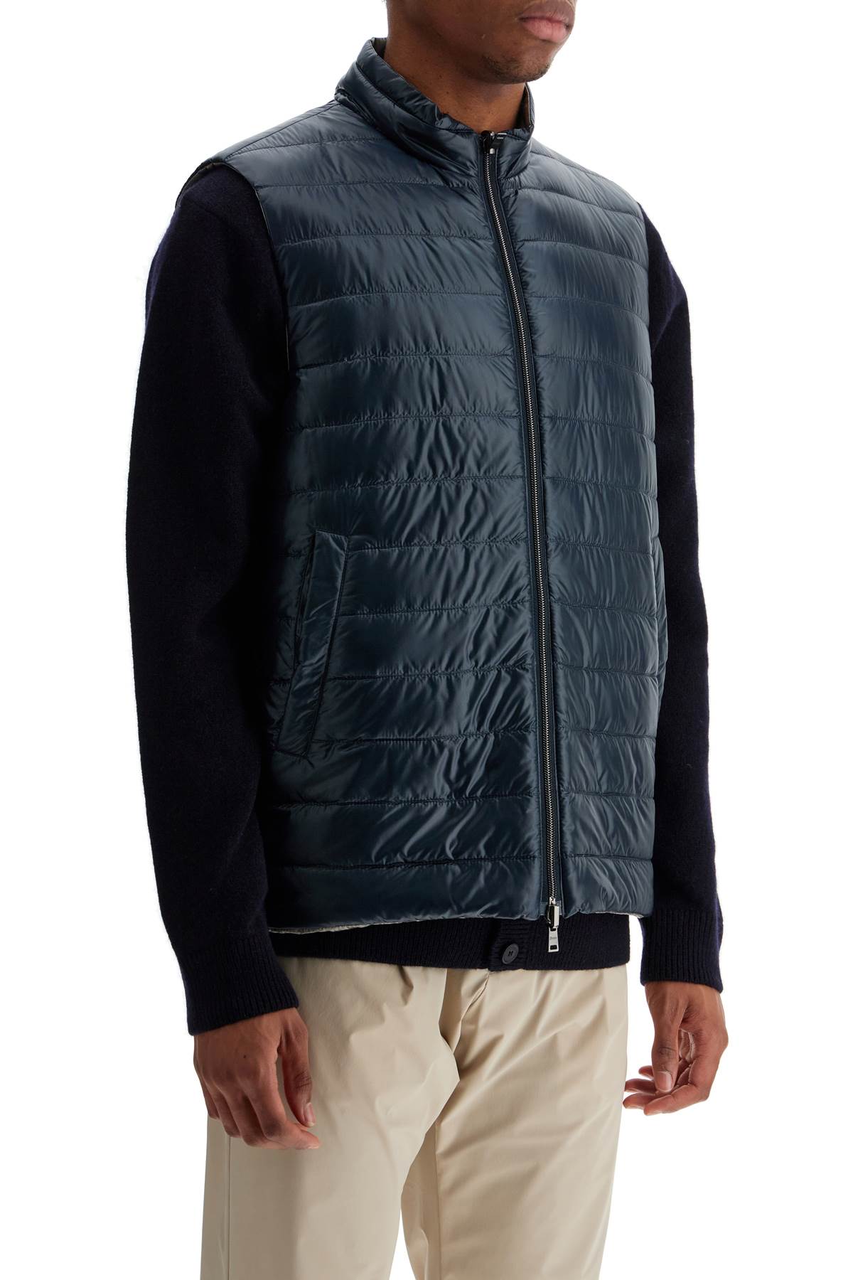 Herno Men's Reversible Polyamide Gilet In 9296 (black)