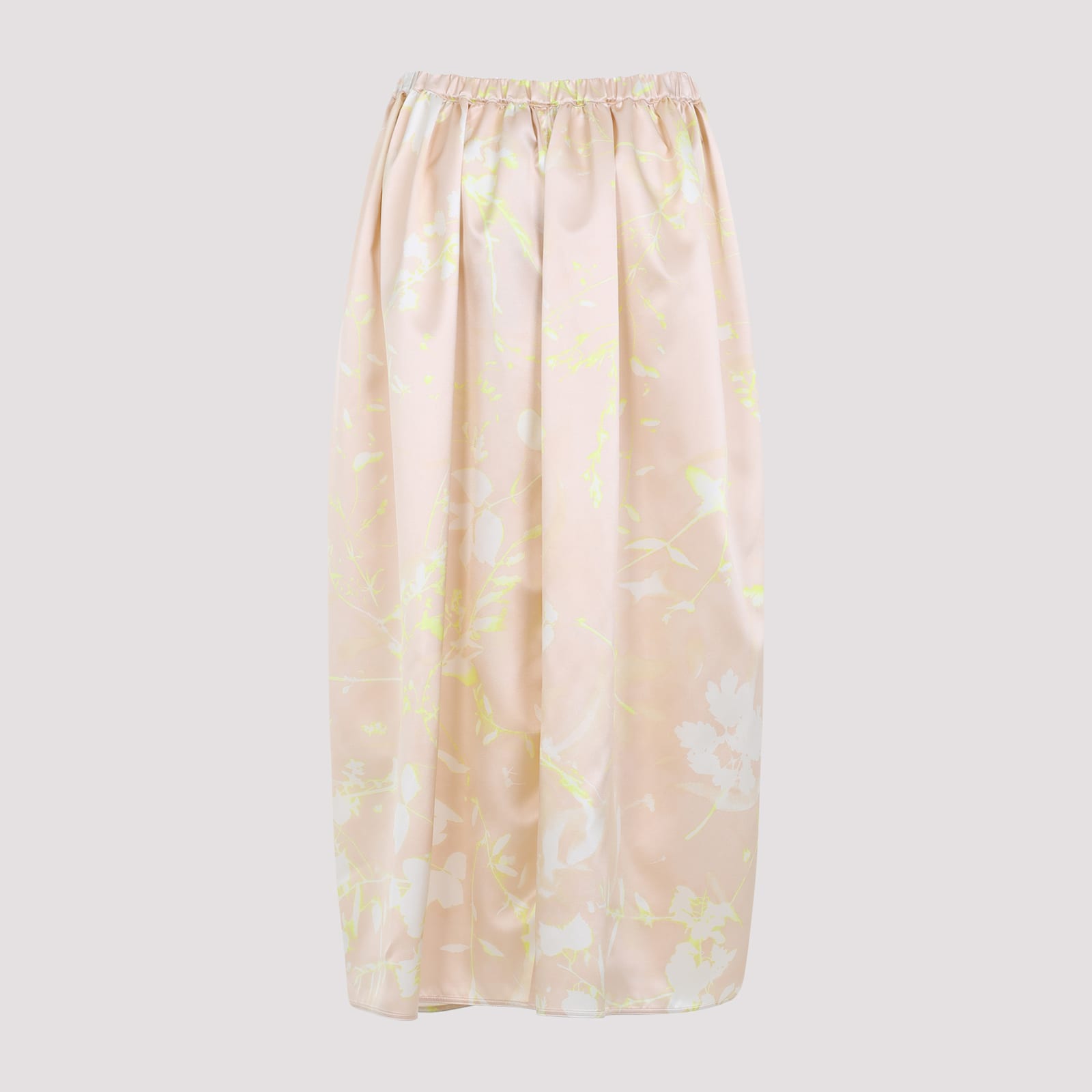 Shop Fabiana Filippi Silk Midi Skirt In Cipria