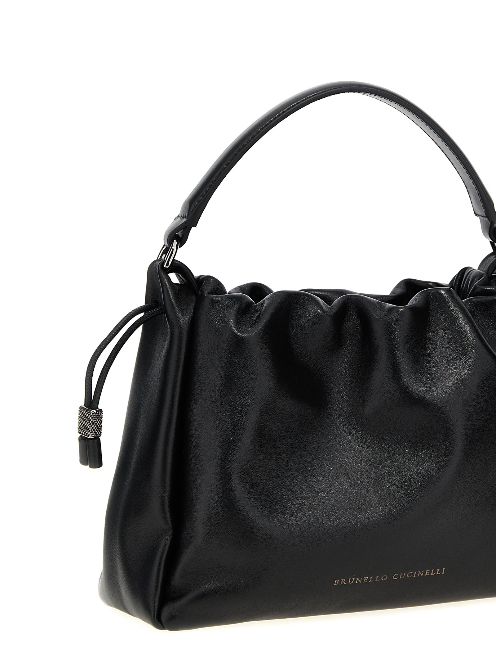 Shop Brunello Cucinelli Monile Leather Handbag In Black