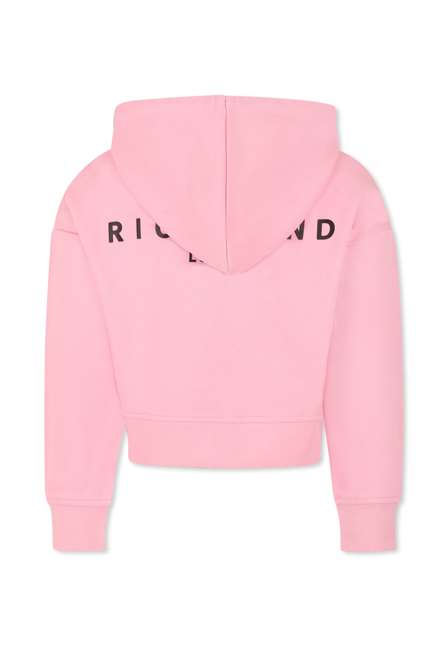 Richmond Pink Crop Sweatshirt For Girl With Logo In Pink