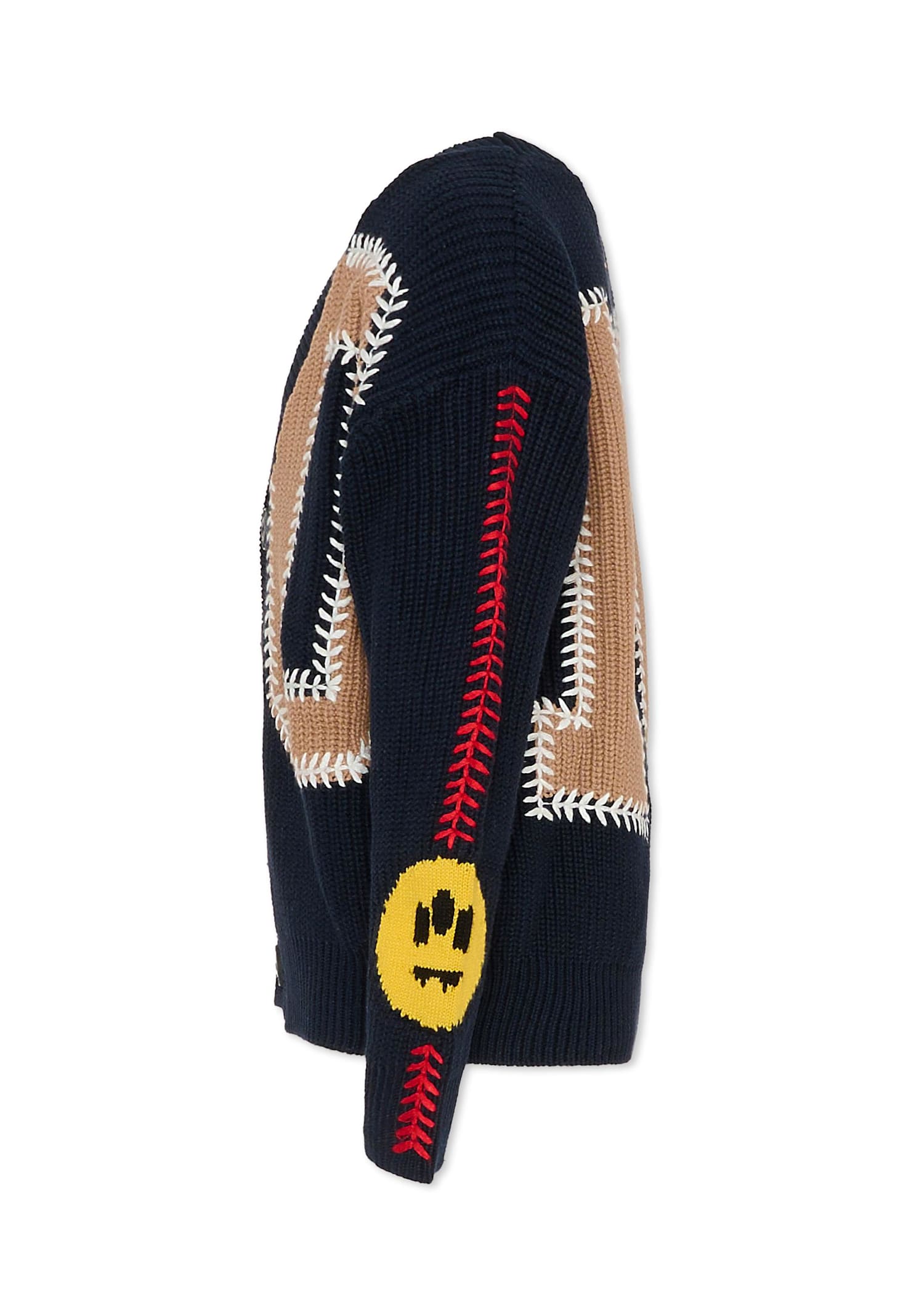 Barrow Blue Cardigan For Boy With Smiley In Blue