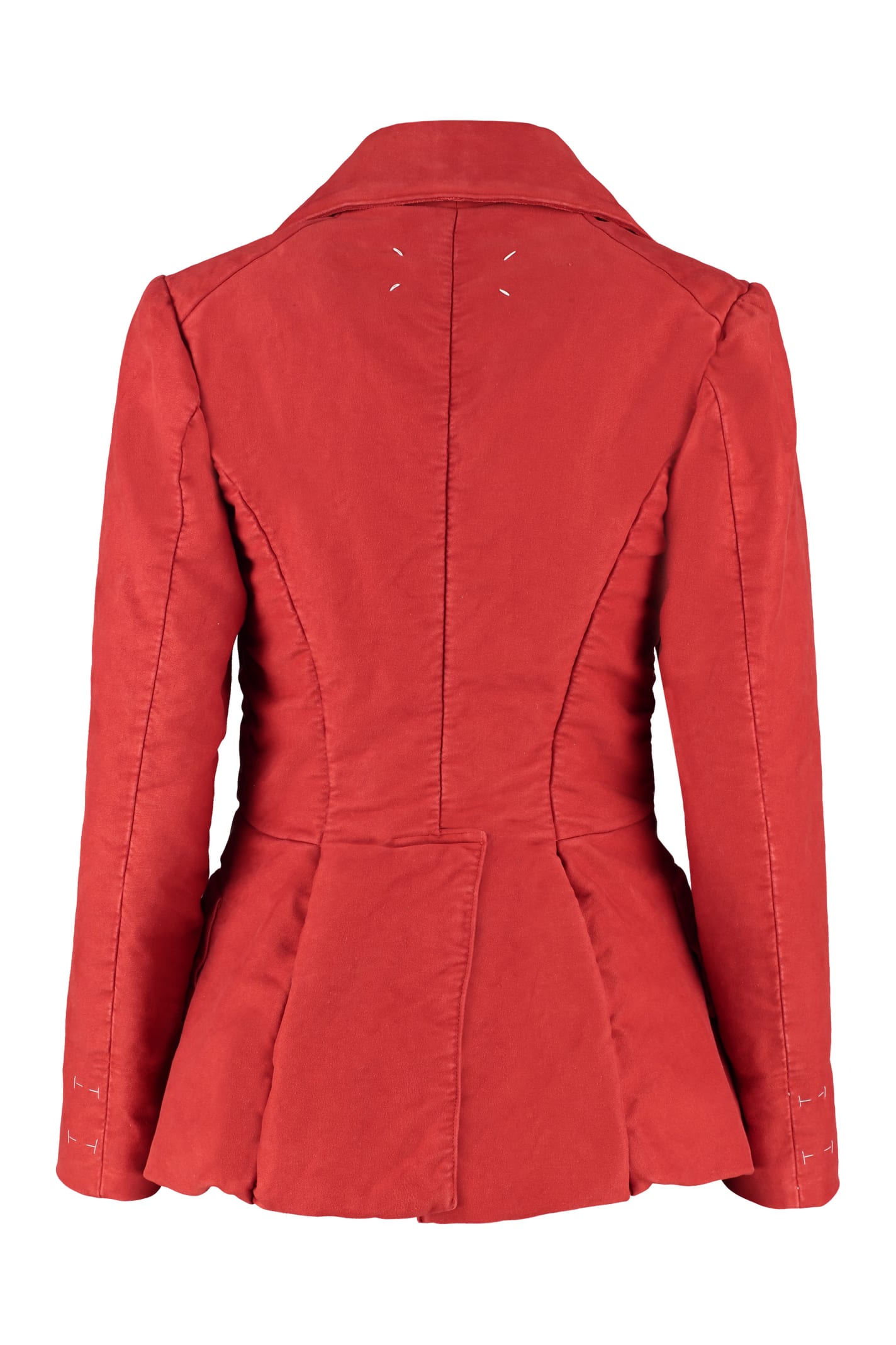 Shop Maison Margiela Maxi-pockets Detail Asymmetric Blazer In Red