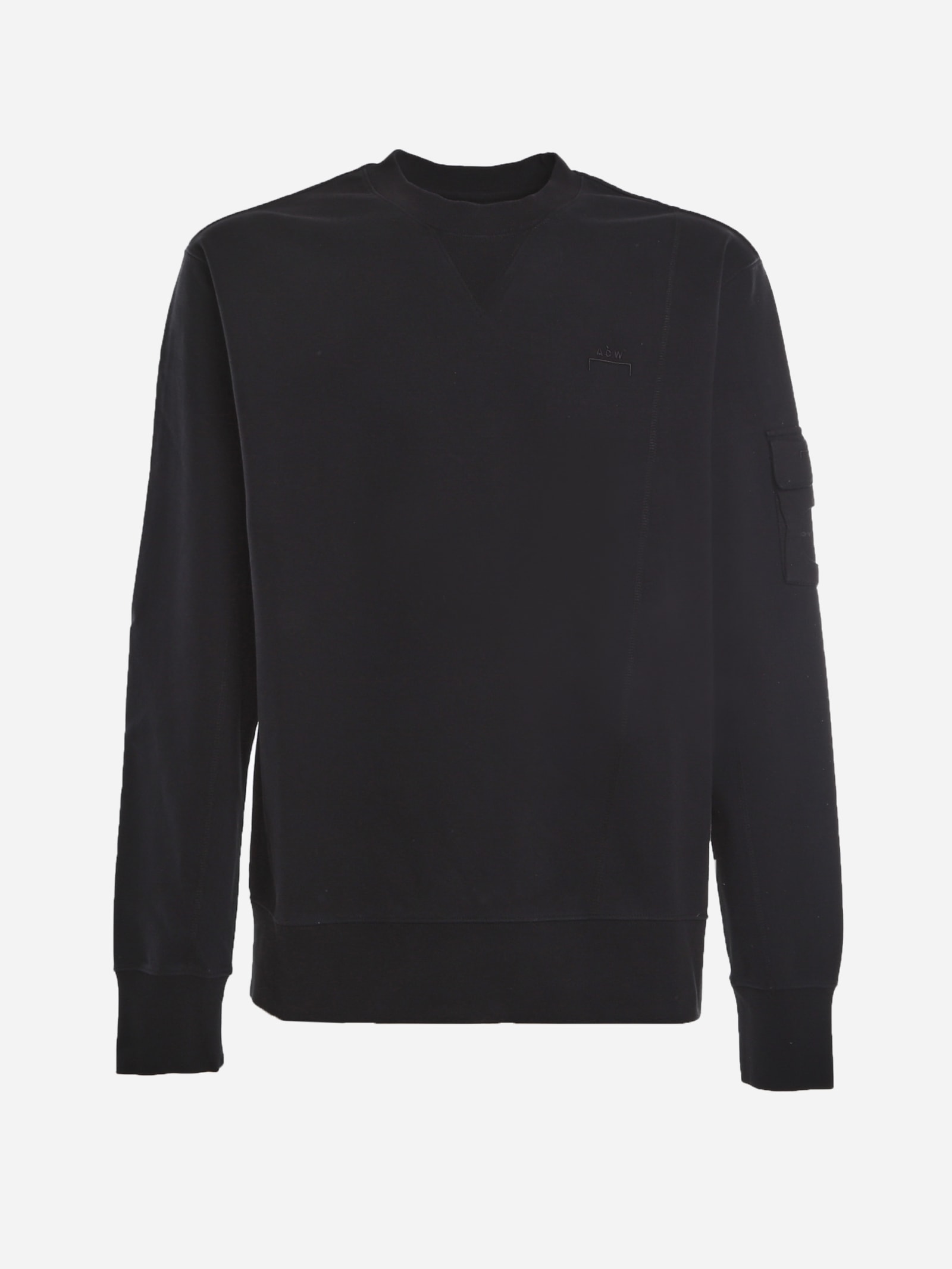 A-COLD-WALL Black Stretch Cotton Sweatshirt With Embroidered Logo