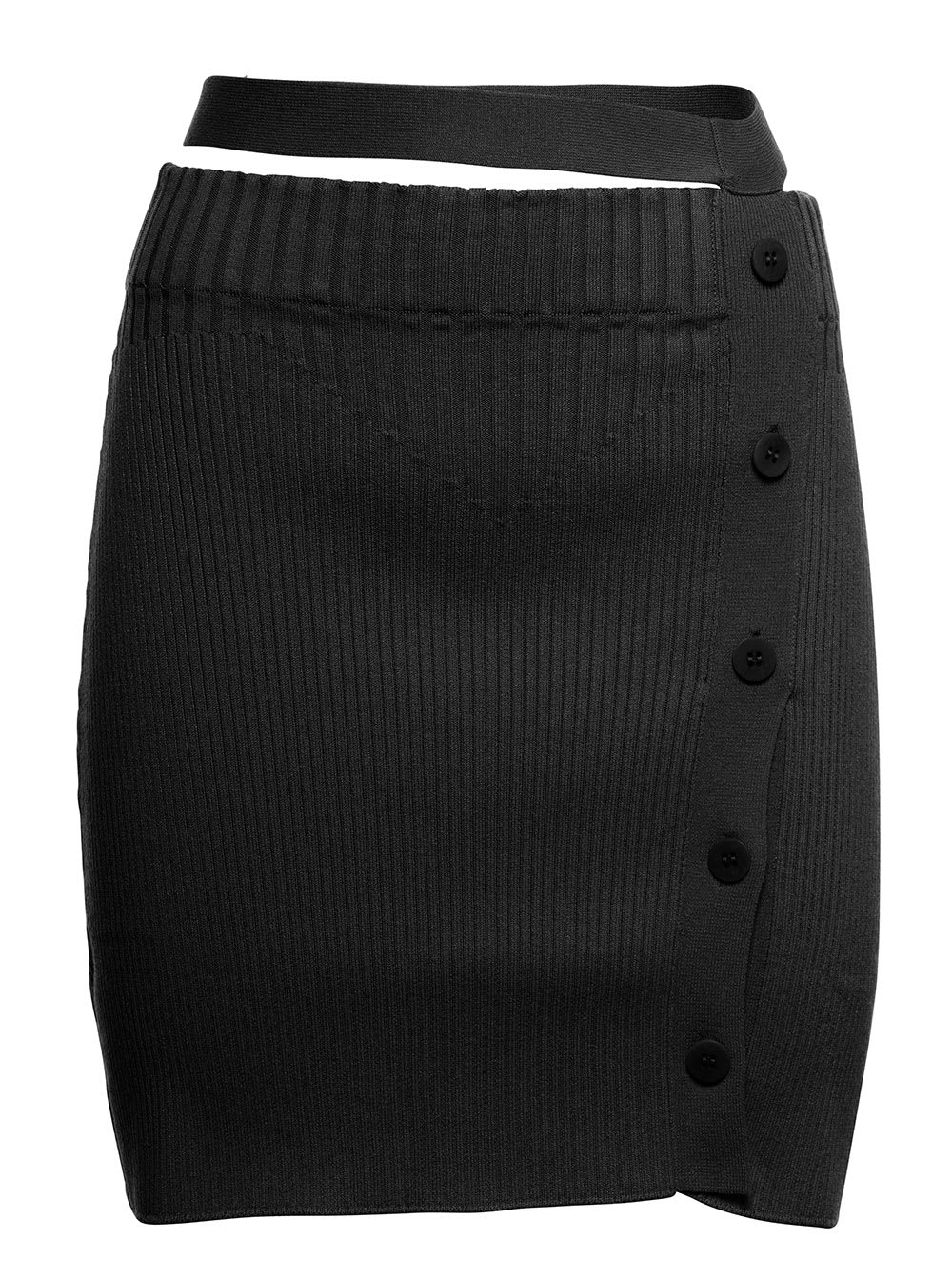 ANDREADAMO Andrea Adamo Woman Black Viscose Skirt With Cut Out Detail