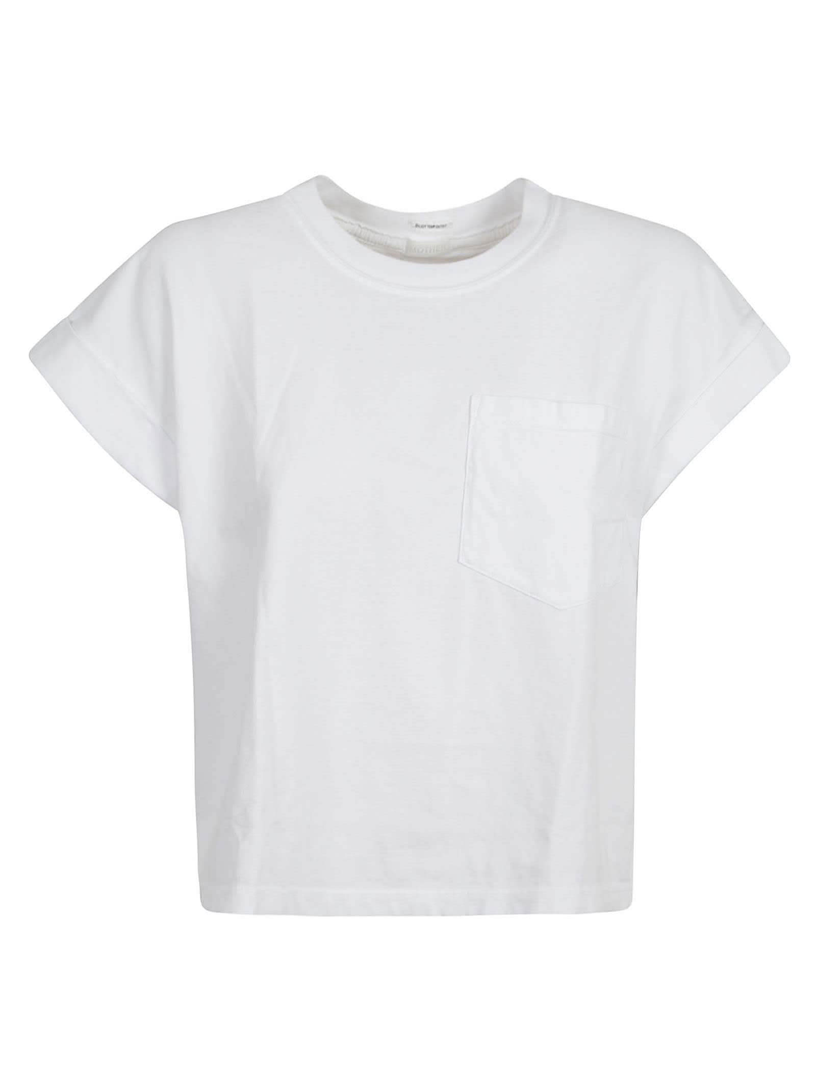 Shop Mother The Keep On Rolling Pocket T-shirt In Bright White