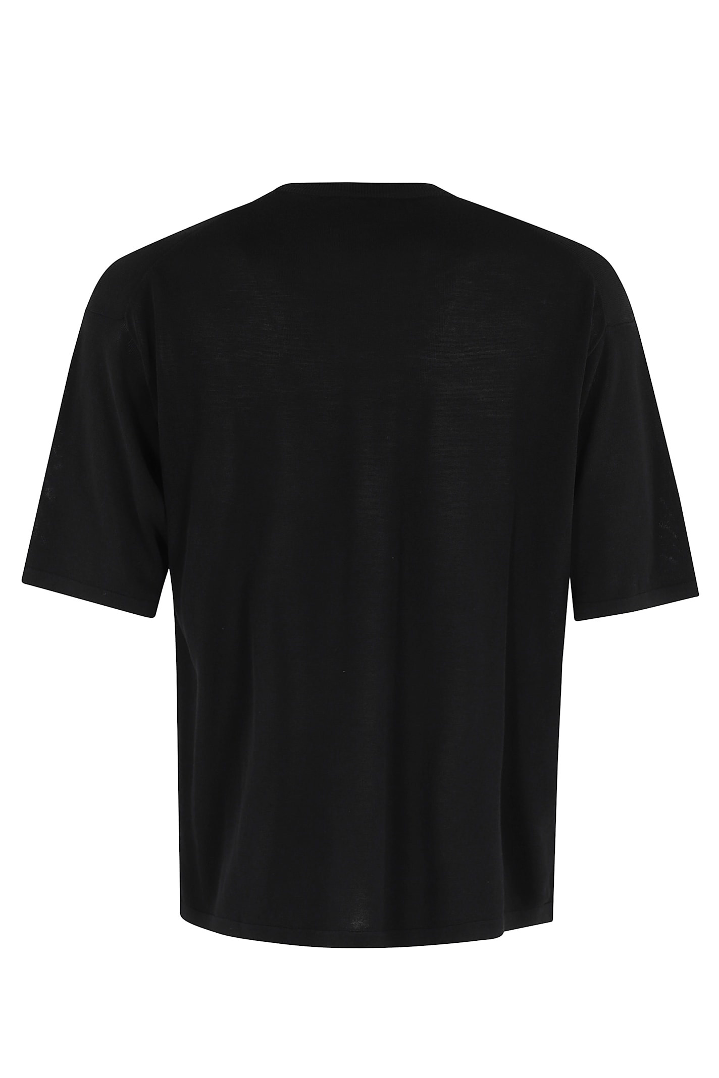 Roberto Collina Plain Crew Neck Cotton T-shirt In Nero