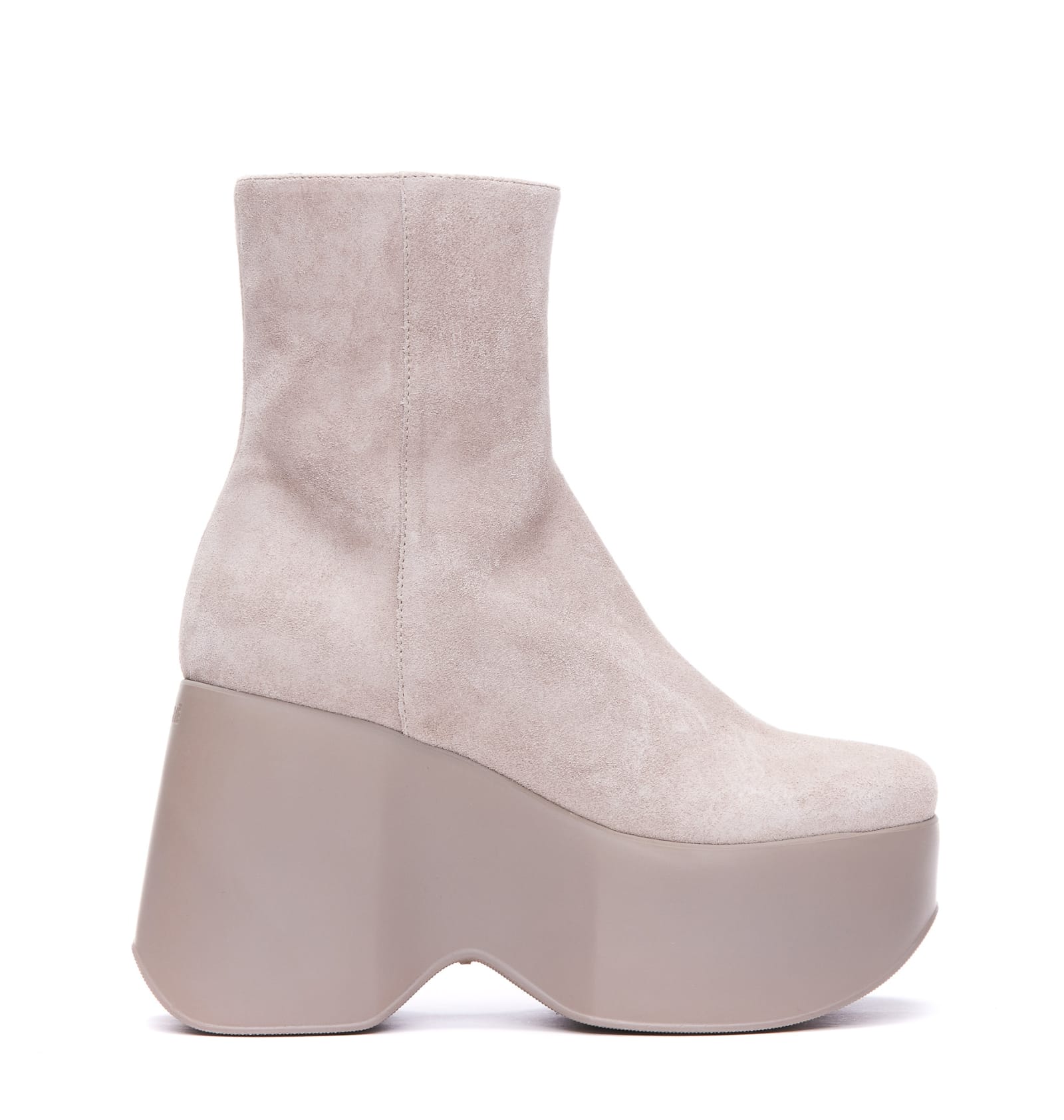 Vic Matie Safari Suede Platform Boots In Beige