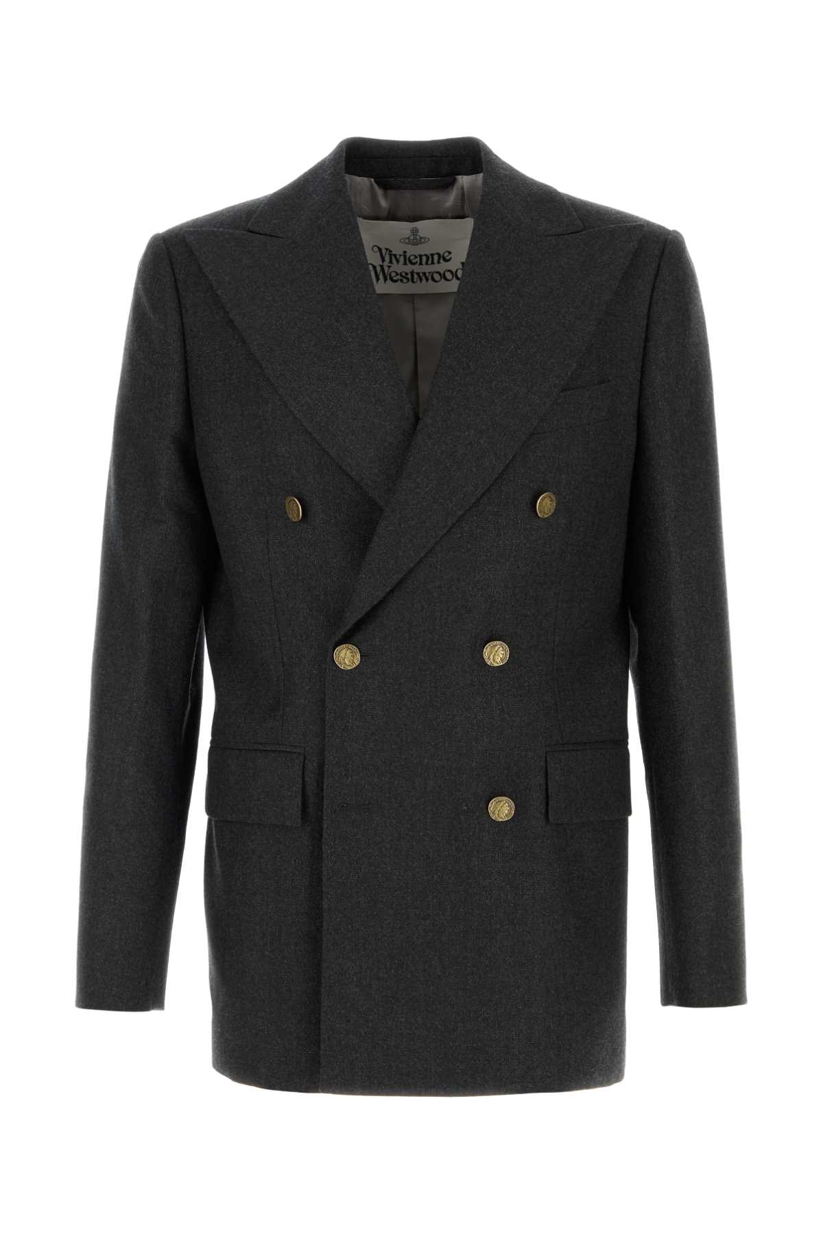 Vivienne Westwood Charcoal Wool Blend Captain Blazer Vivienne Westwood Charcoal Wool Blend Captain Blazer