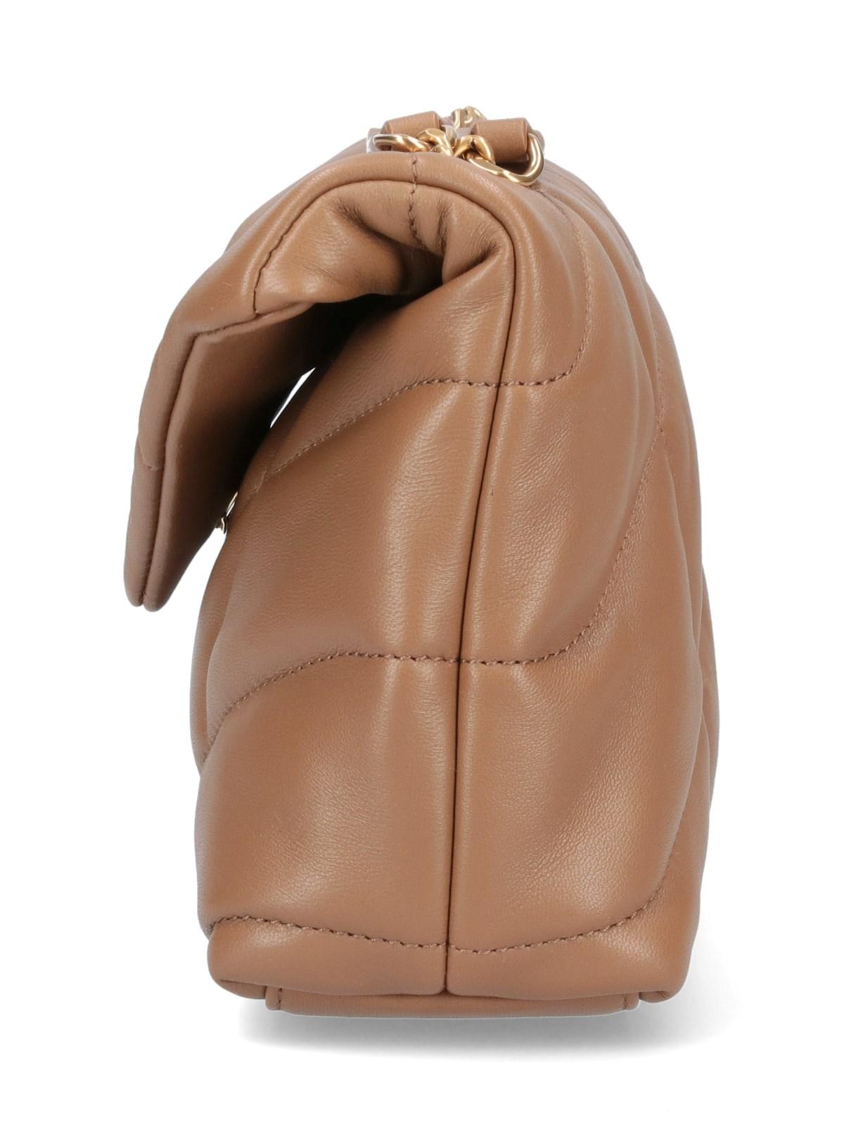 Saint Laurent Mini Bag Puffer Toy In Brown