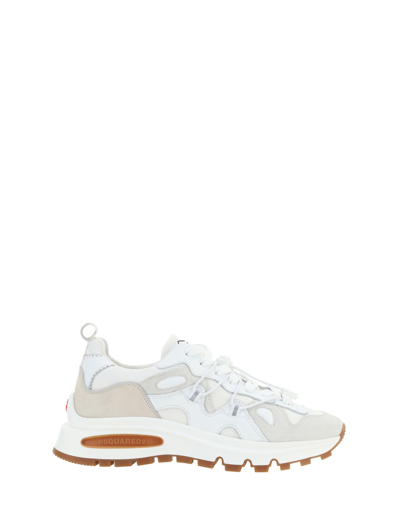 DSQUARED2 RUN SNEAKERS IN SUEDE AND WHITE FABRIC