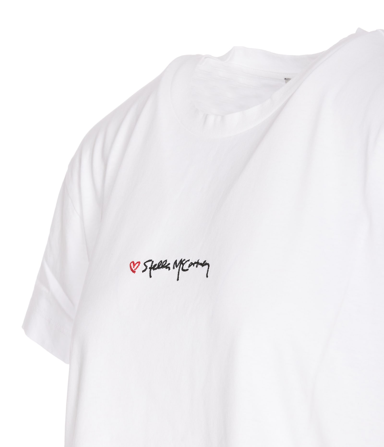 Shop Stella Mccartney Iconics Love Logo Tshirt In White