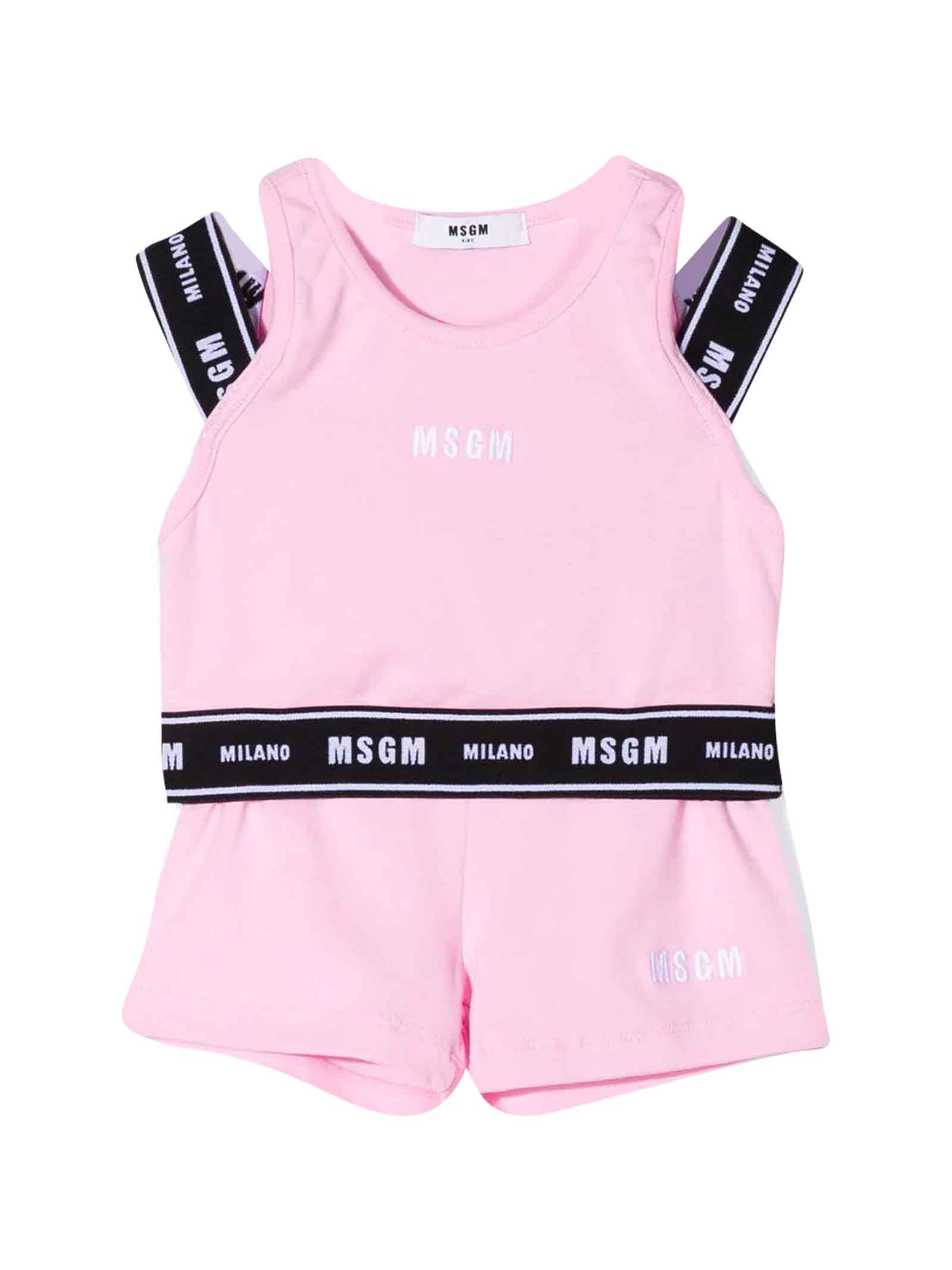 MSGM Pink Girl Sports Suit