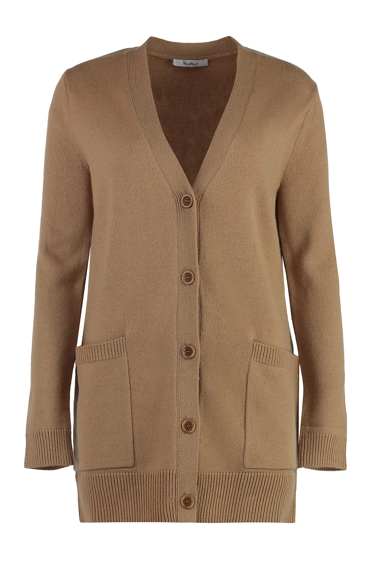 Shop Max Mara Villar Wool And Cashmere Cardigan In Camel