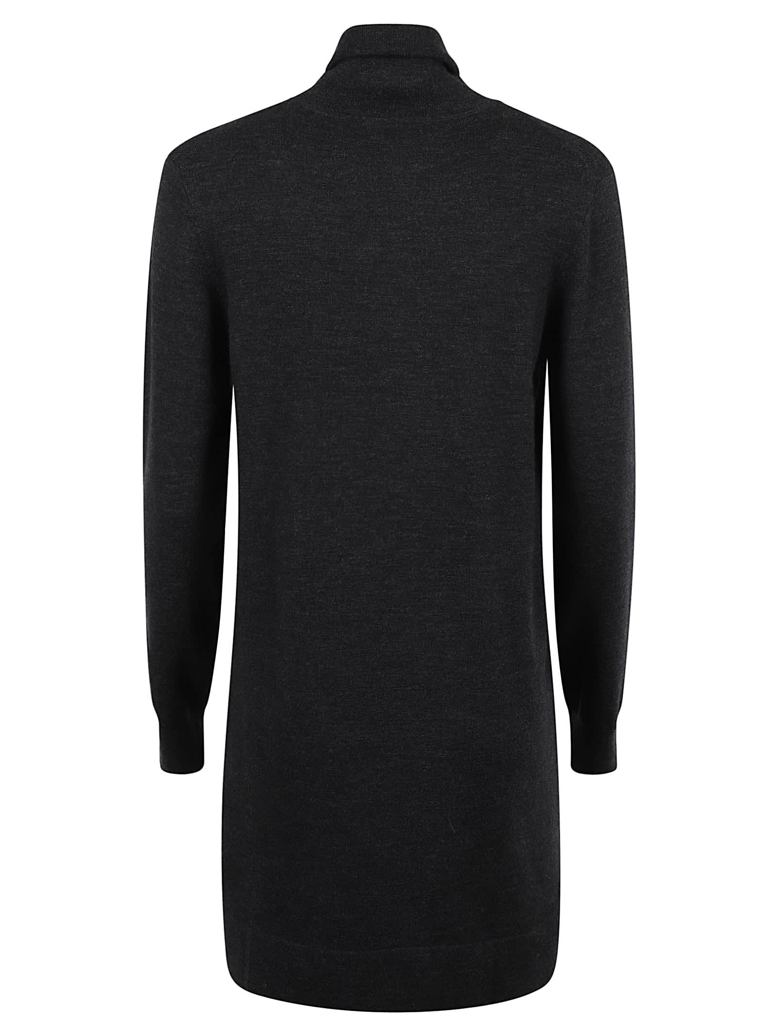 Shop P.a.r.o.s.h Turtleneck Dress In Grey