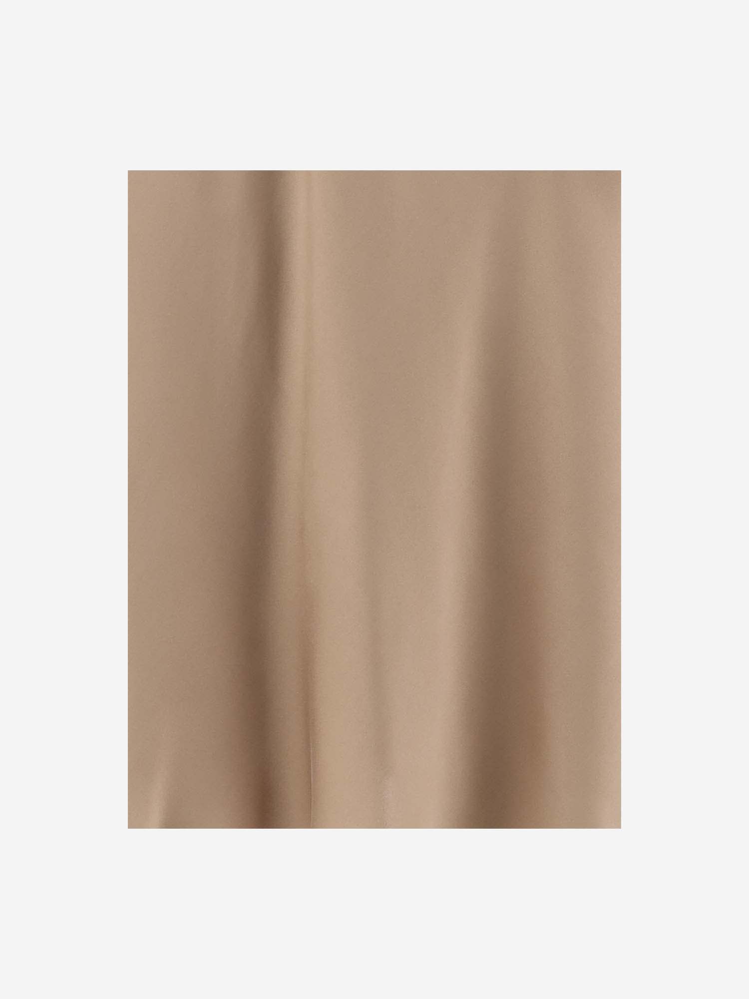 Shop Blumarine Silk Satin Midi Skirt In Beige