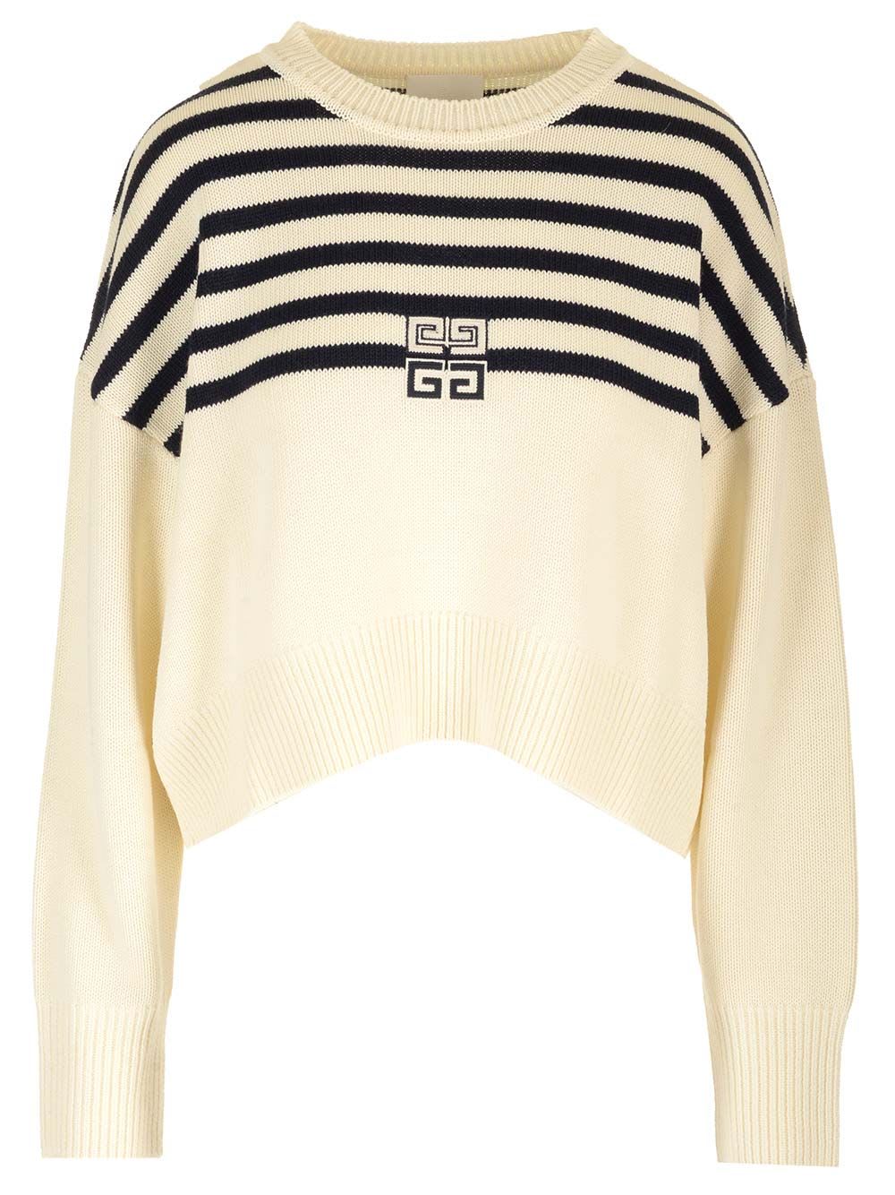 Shop Givenchy Boxy Fit Cotton Sweater In White