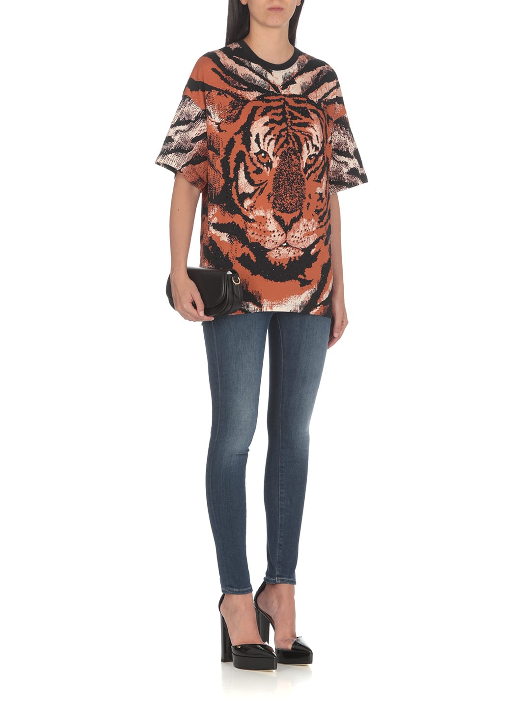 Shop Roberto Cavalli Cotton T-shirt In Multicolour