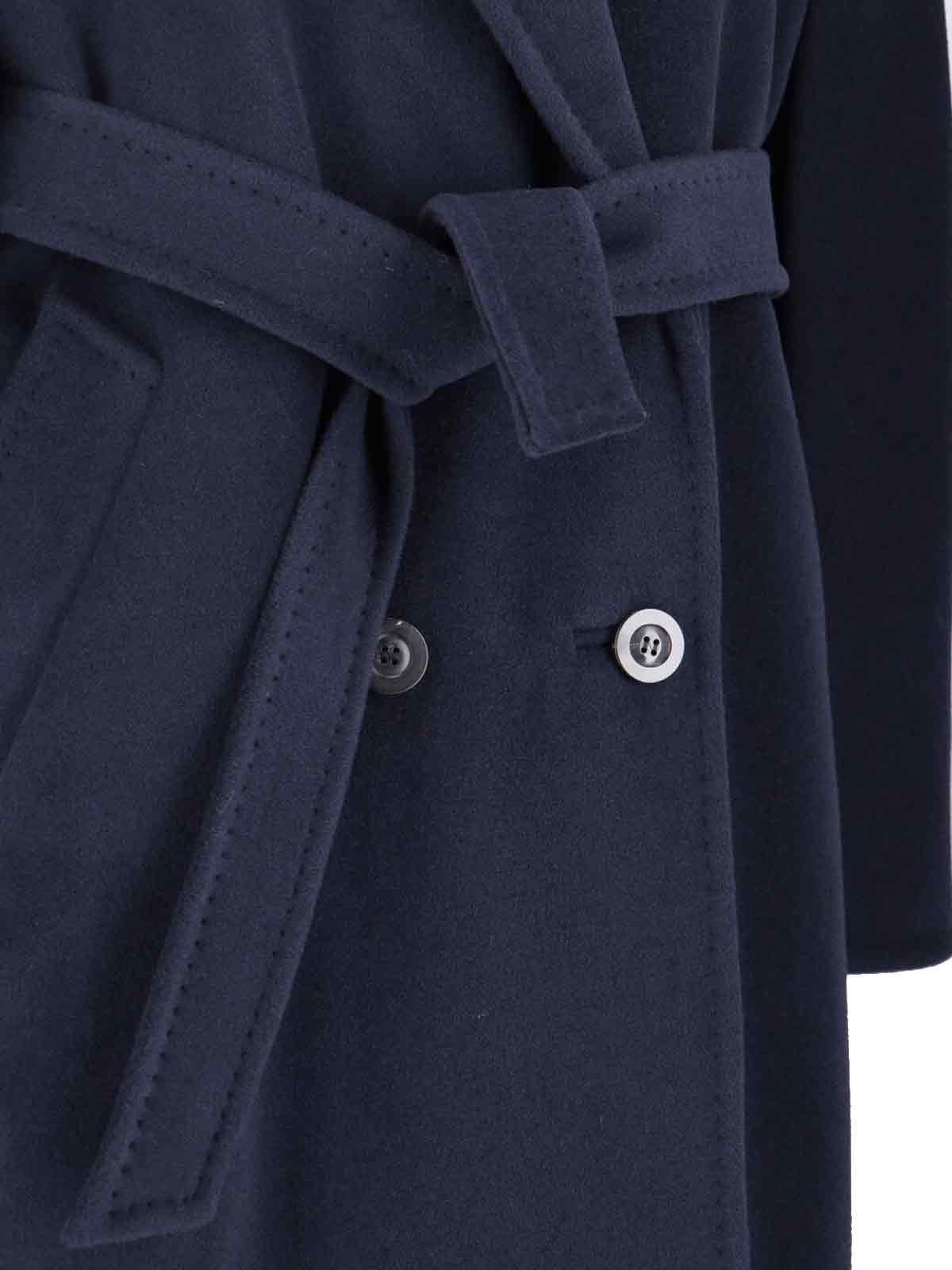Max Mara 101801 Double-breasted Coat In Blue