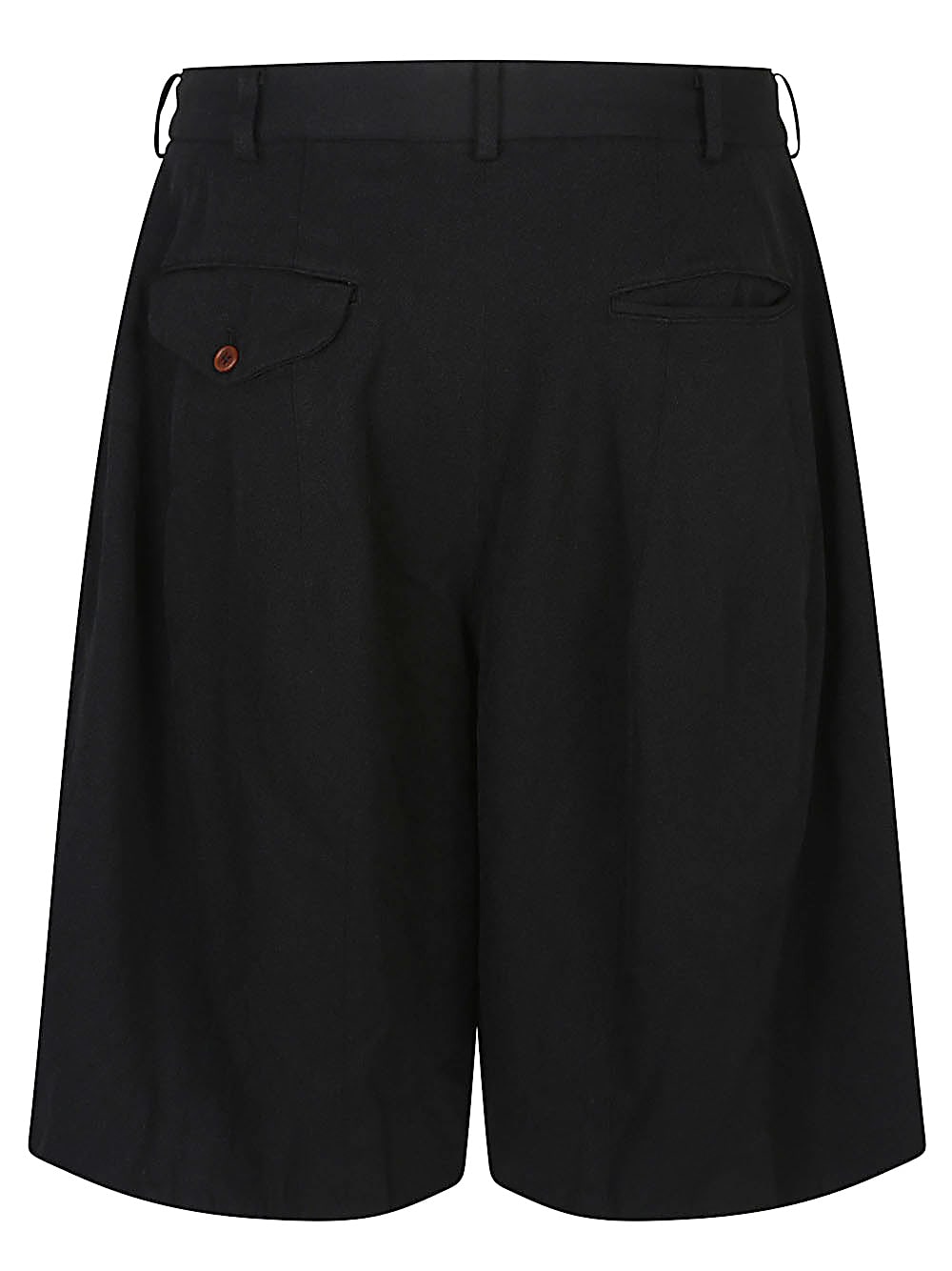 Comme Des Garçons Bermuda Shorts With Pleated Design And Pockets In Black