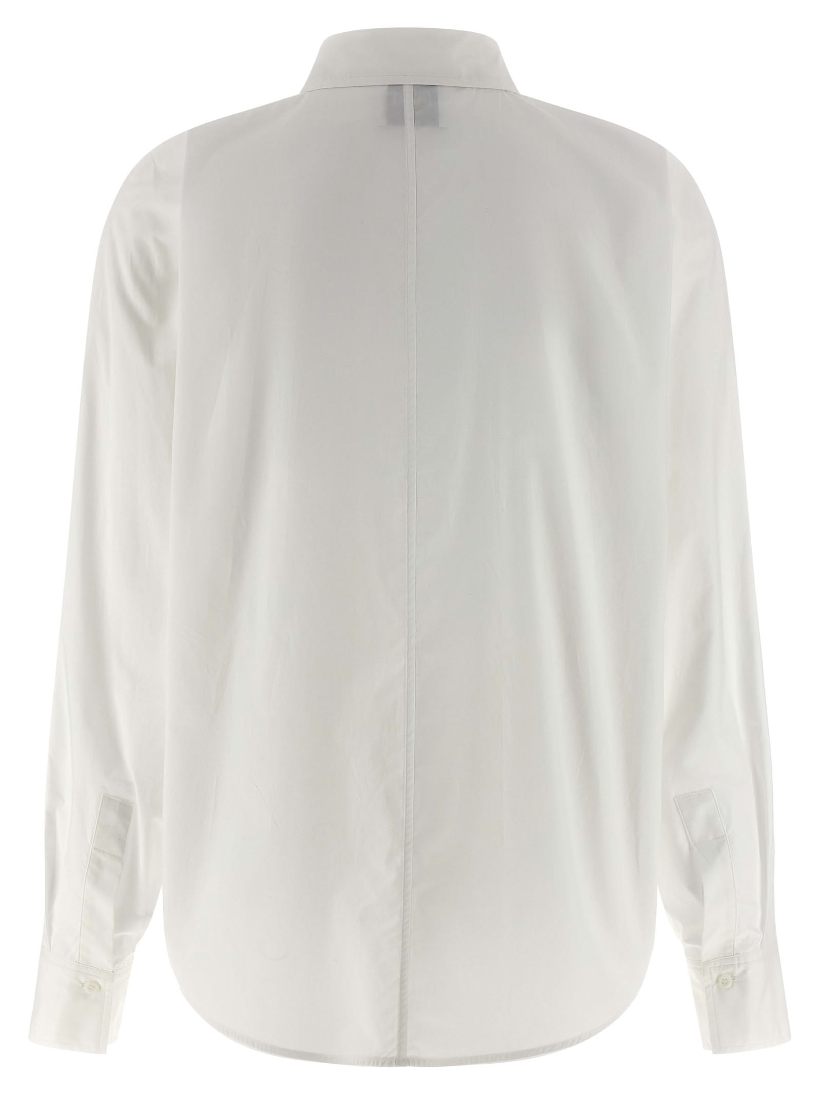 Nude Bat-sleeve Pocket Shirt In White