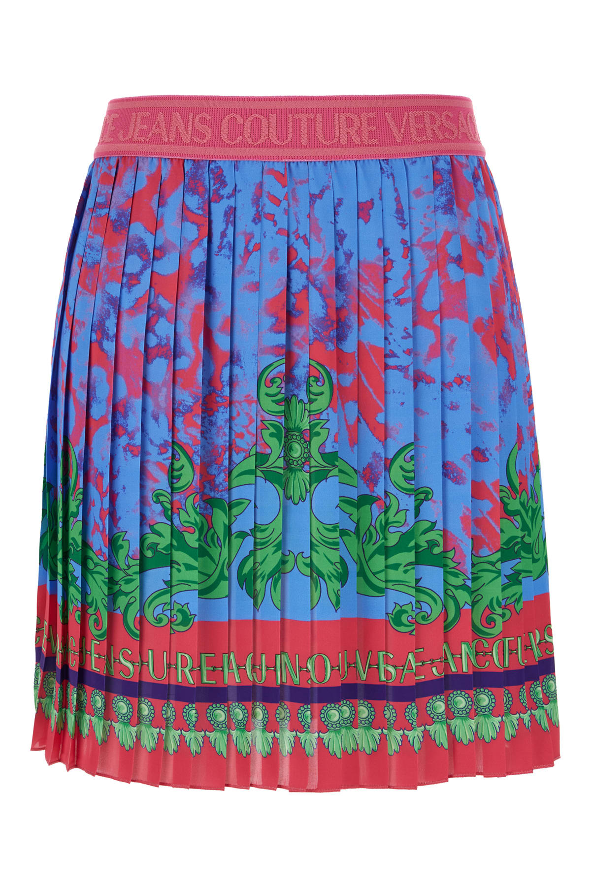 Versace Jeans Couture Multicolor Polyester Skirt In Cerulean