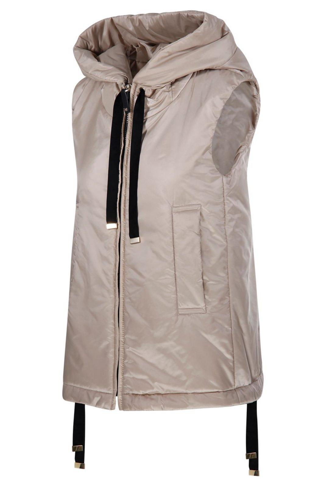 MAX MARA THE CUBE GREENGO ZIP-UP DRAWSTRING GILET