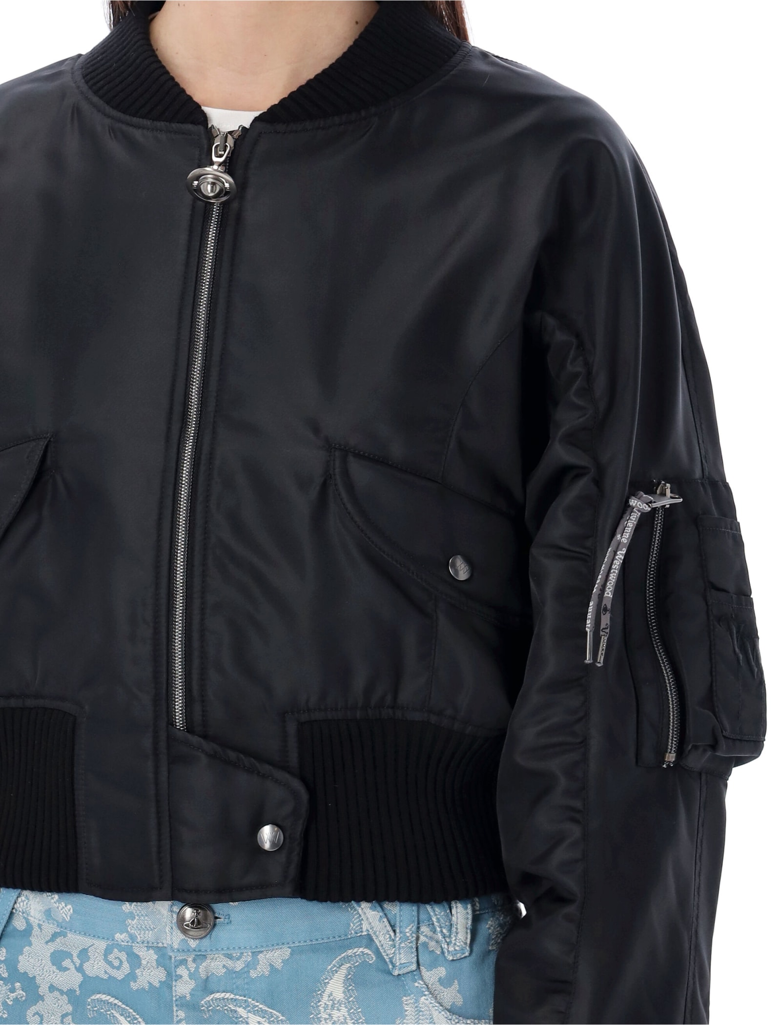 Shop Vivienne Westwood Cynthia Bomber Jacket In Black